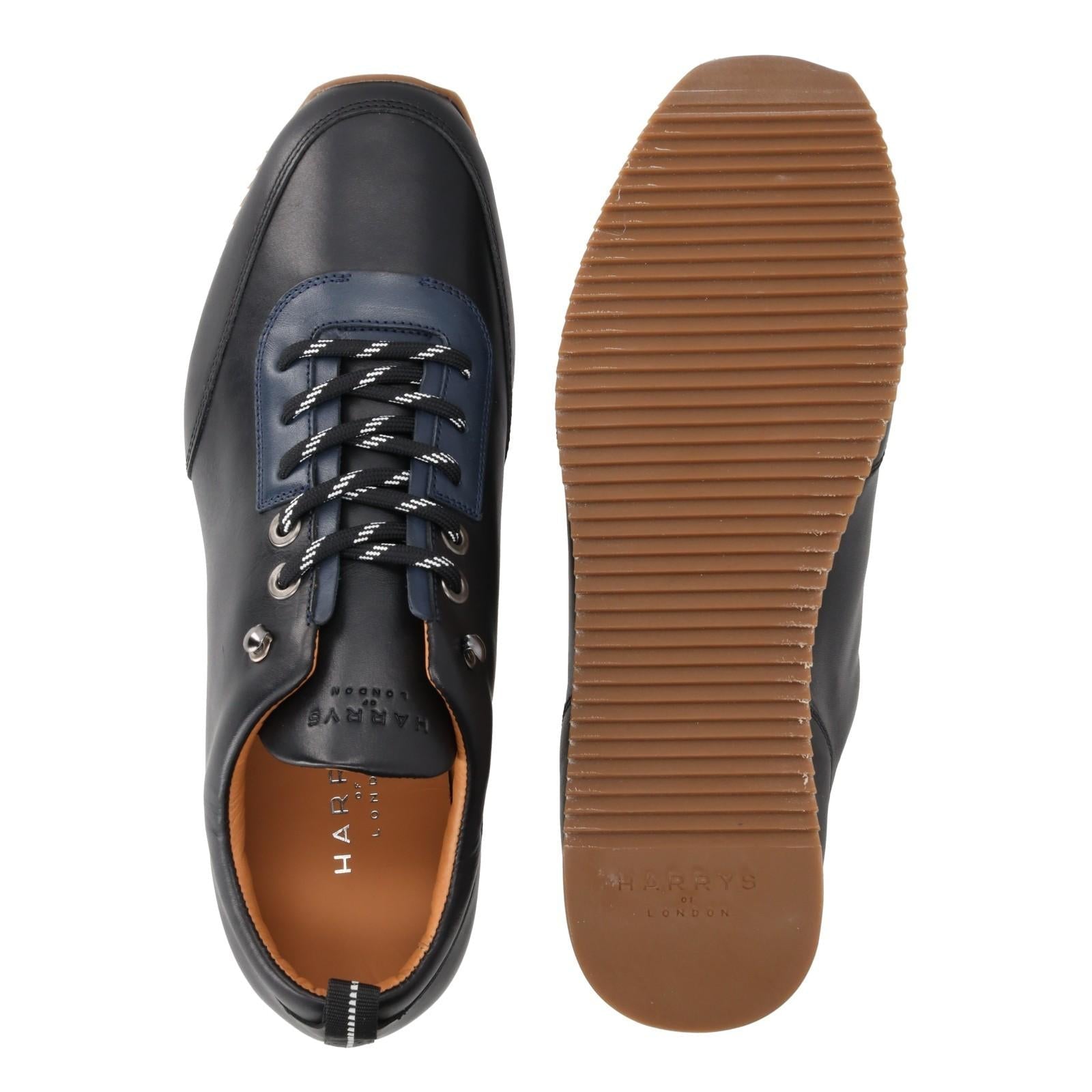 Harrys Of London Speedplay Artisan Calf Shoe Black-Navy-MALFORD OF LONDON SAVILE ROW MENSWEAR OUTLET