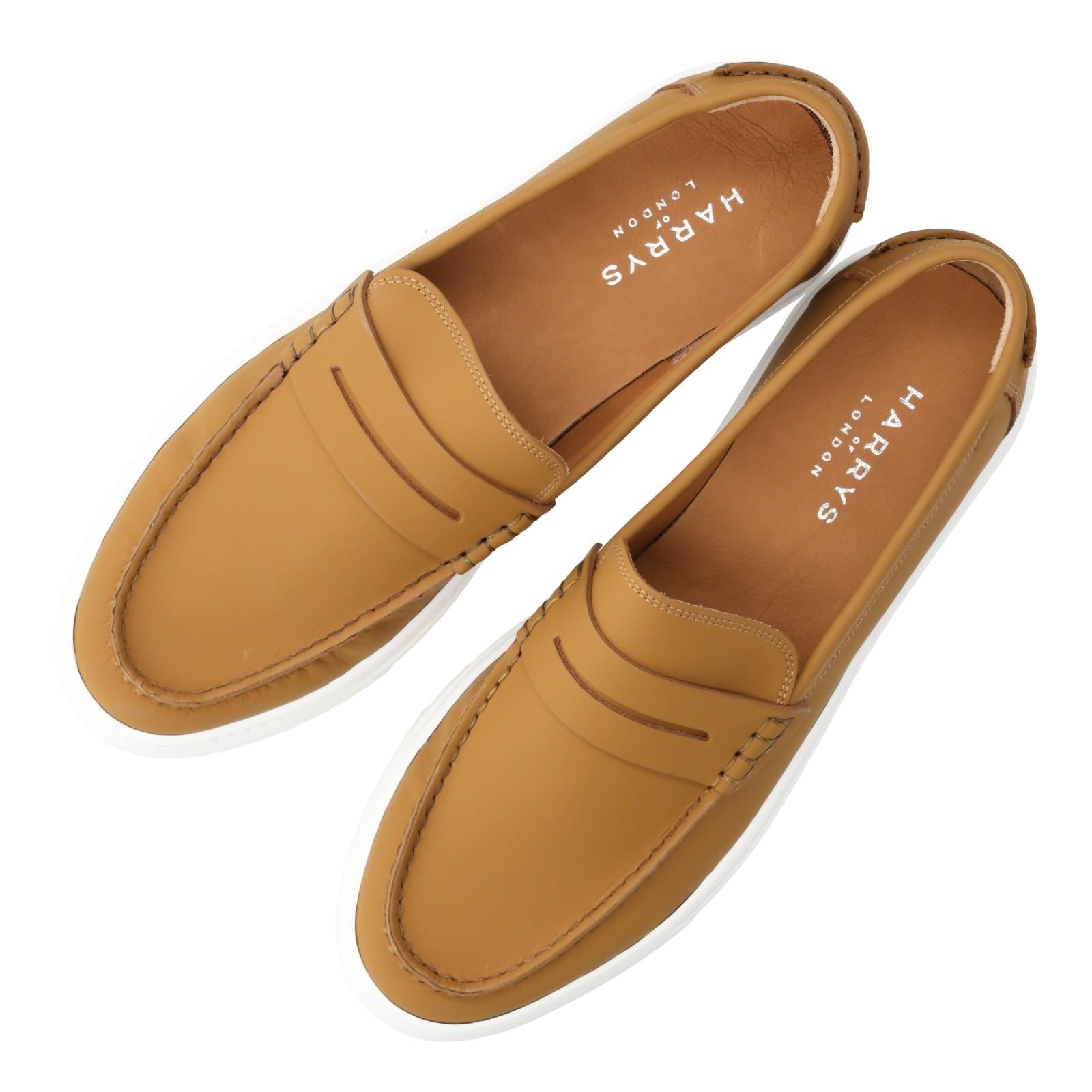 Harrys Of London Starboard Tech Leather Deck Shoes Couro Brown-MALFORD OF LONDON SAVILE ROW MENSWEAR OUTLET