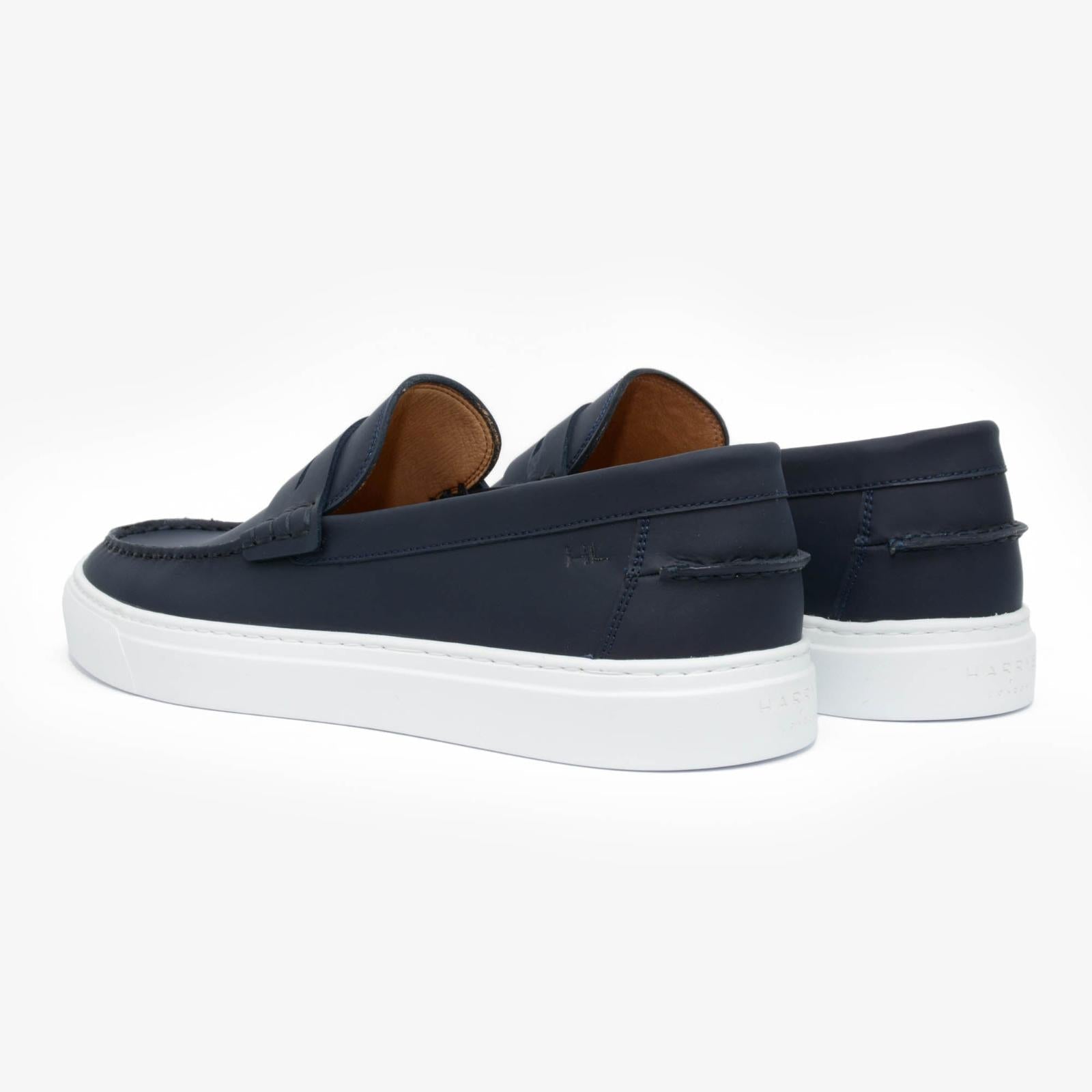 Harrys Of London Starboard Tech Leather Trainer Navy