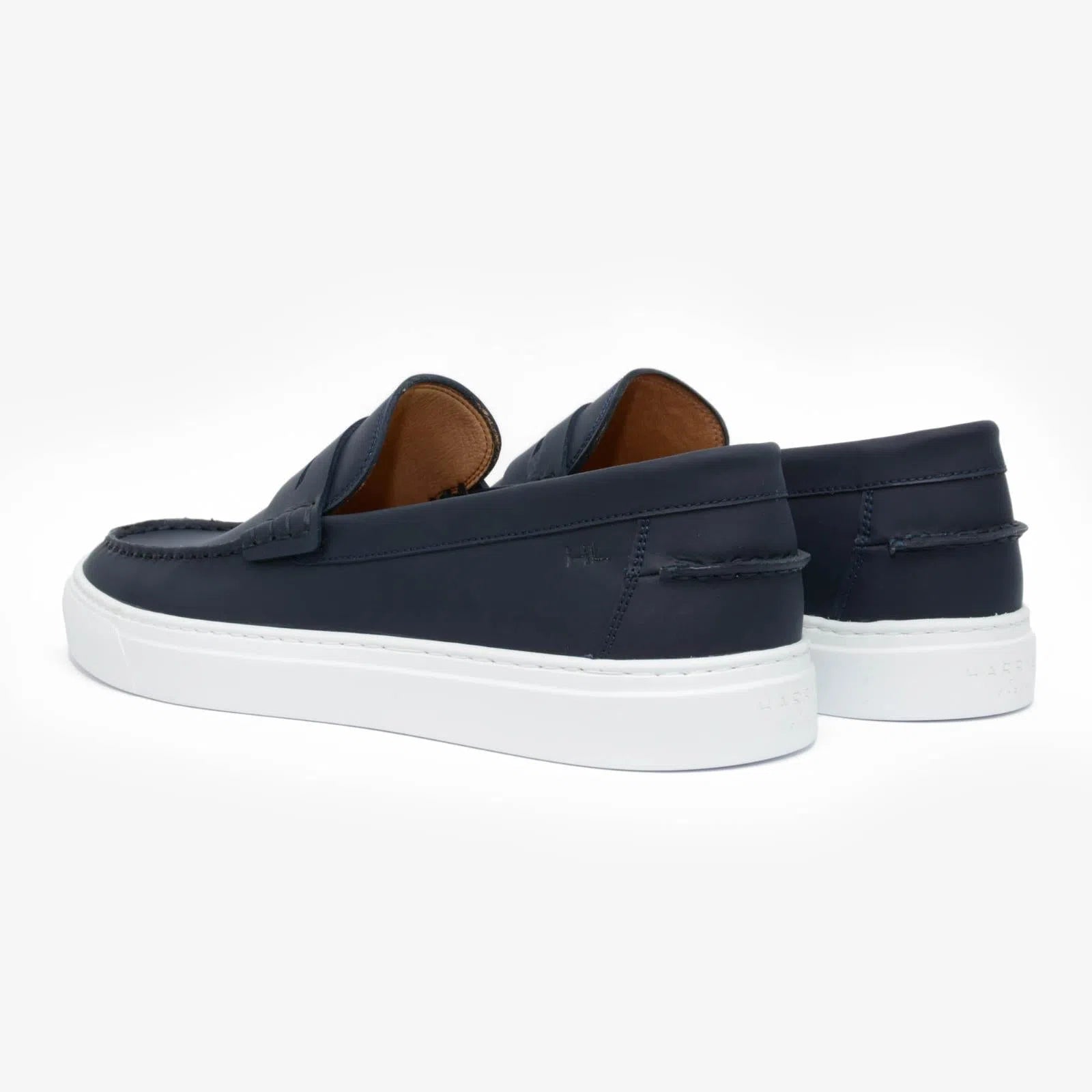 Harrys Of London Starboard Tech Leather Trainer Navy-MALFORD OF LONDON SAVILE ROW MENSWEAR OUTLET