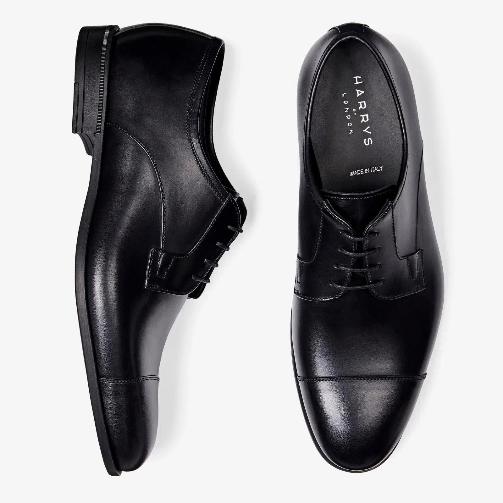 Harrys Of London Terence F Satin Calf Shoe Black-MALFORD OF LONDON SAVILE ROW MENSWEAR OUTLET