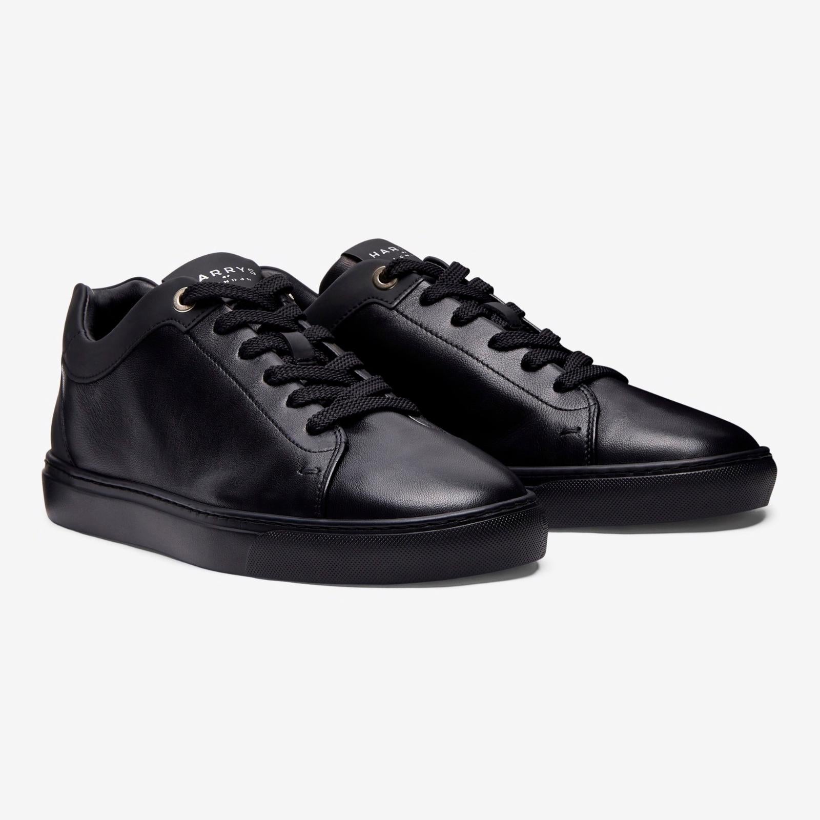 Harrys Of London Tom Nappa Leather/Tech Trainer Black-MALFORD OF LONDON SAVILE ROW MENSWEAR OUTLET