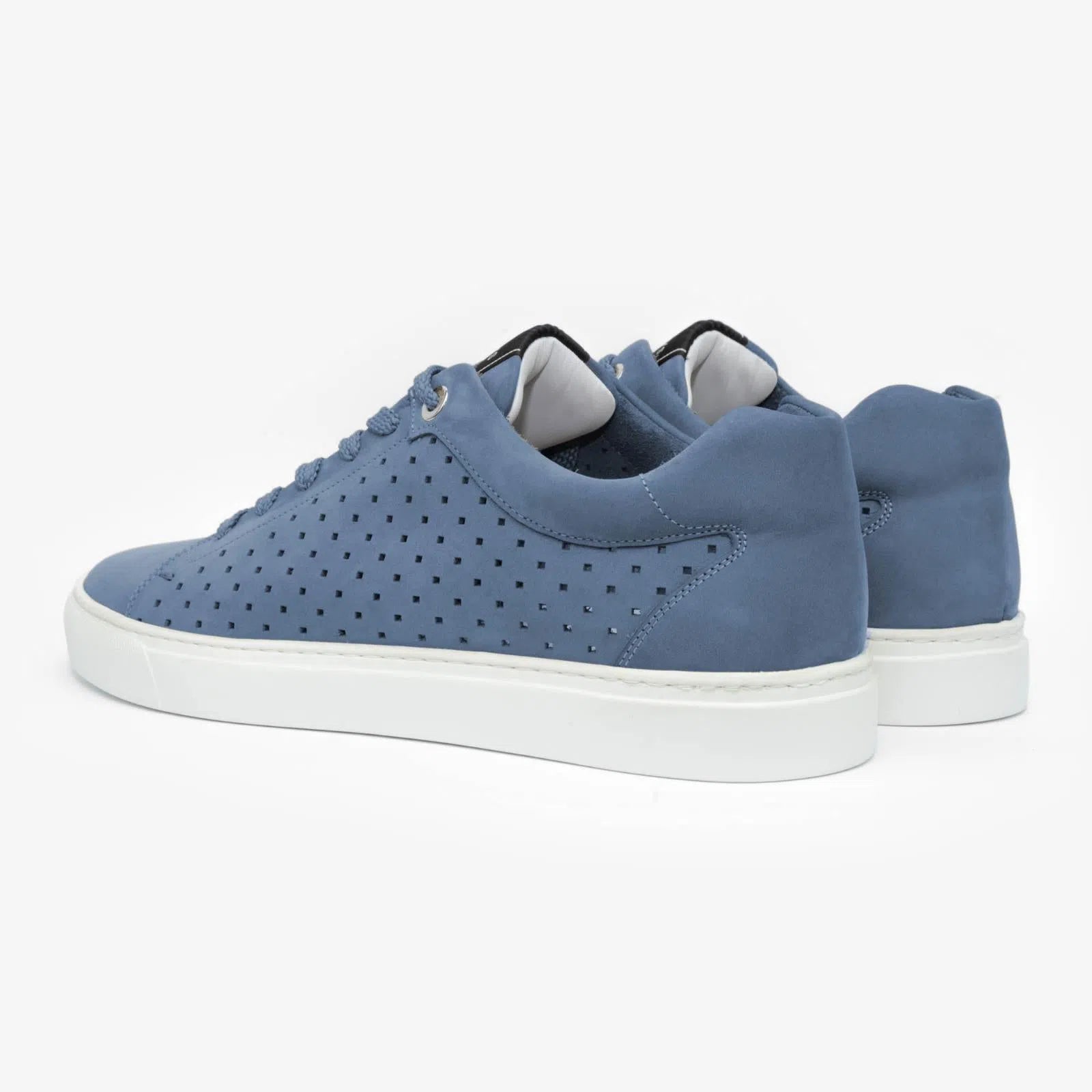 Harrys Of London Tom Nappa Leather/Tech Trainer Light Blue-MALFORD OF LONDON SAVILE ROW MENSWEAR OUTLET