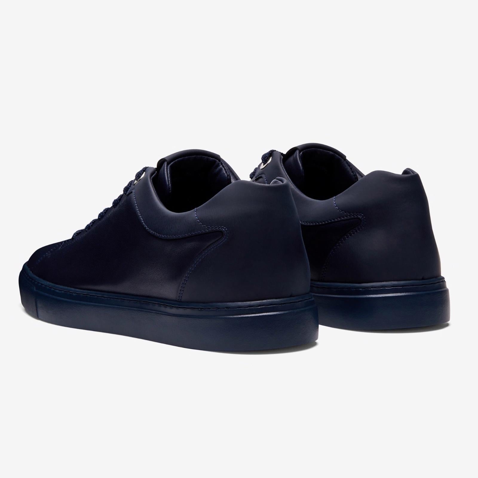 Harrys Of London Tom Nappa Leather/Tech Trainer Navy-MALFORD OF LONDON SAVILE ROW MENSWEAR OUTLET