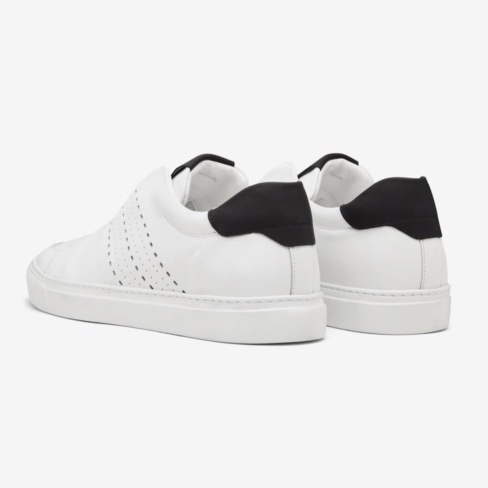 Harrys Of London Track Tech Leather Trainer Black-White-MALFORD OF LONDON SAVILE ROW MENSWEAR OUTLET