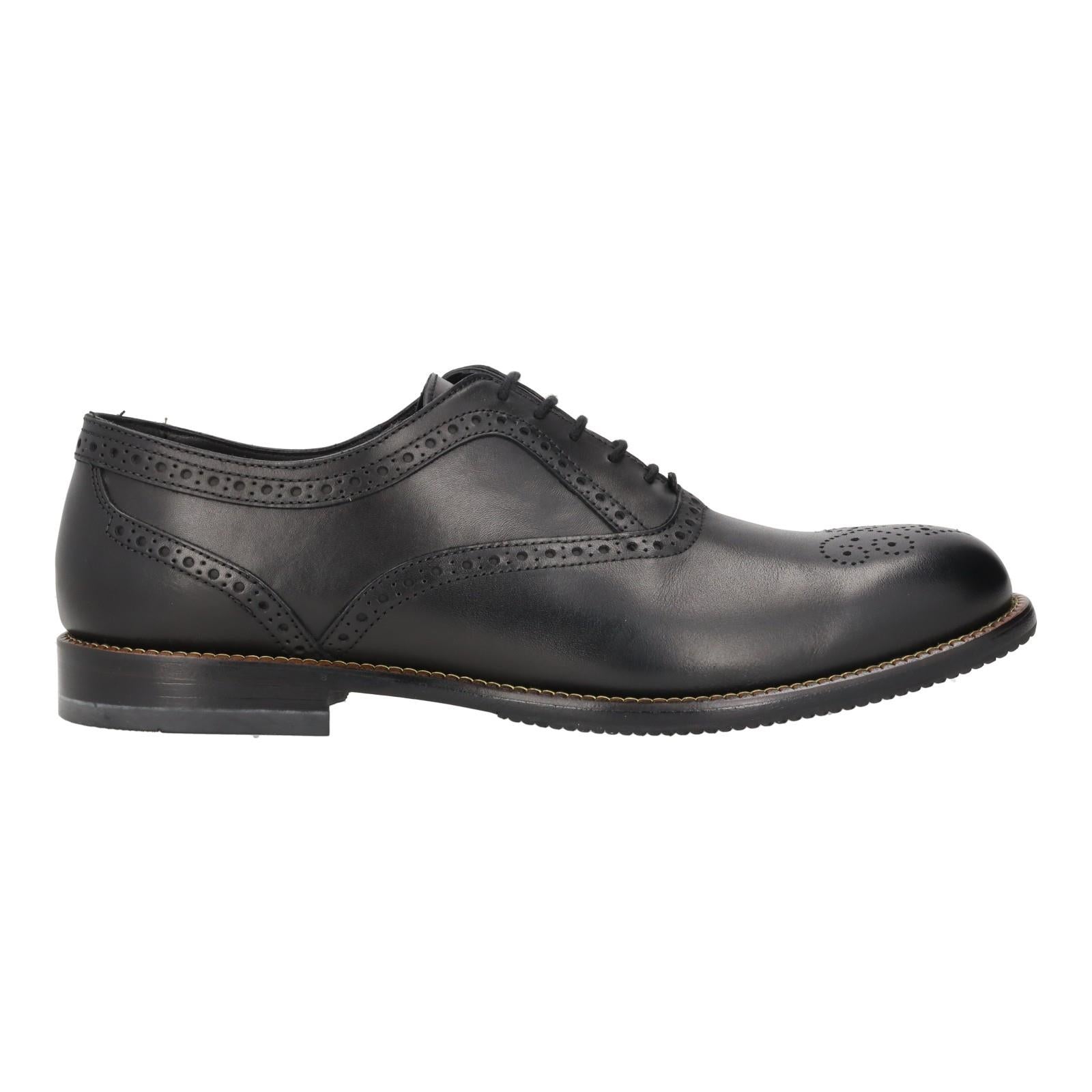 Harrys Of London Trillion Leather Brogue Black-MALFORD OF LONDON SAVILE ROW MENSWEAR OUTLET