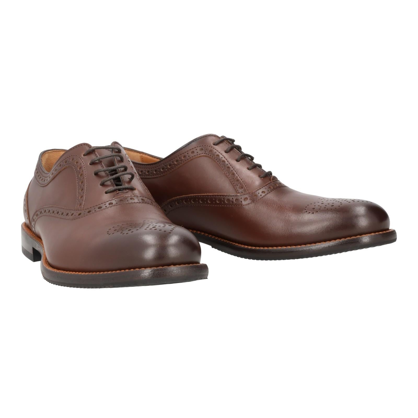 Harrys Of London Trillion Leather Brogue Dark Brown-MALFORD OF LONDON SAVILE ROW MENSWEAR OUTLET