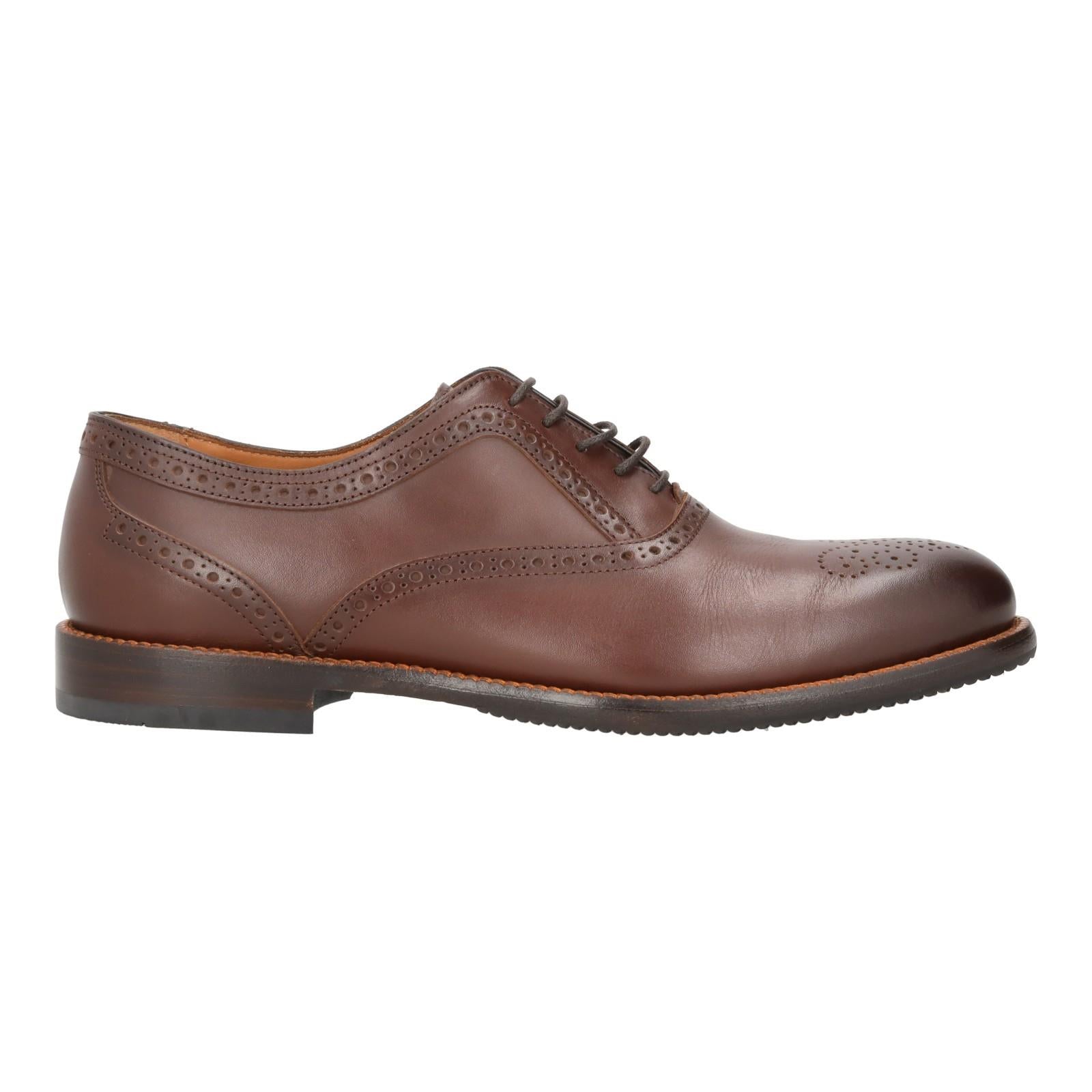 Harrys Of London Trillion Leather Brogue Dark Brown-MALFORD OF LONDON SAVILE ROW MENSWEAR OUTLET