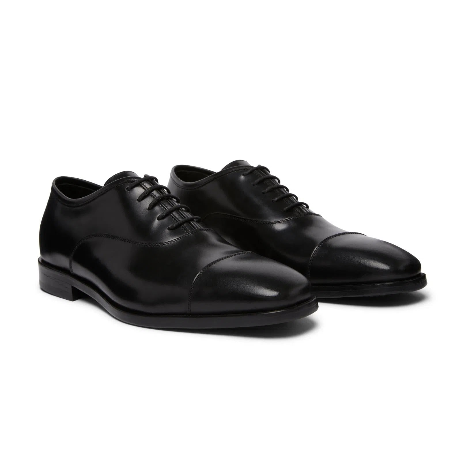 Harrys Of London Vincent G Satin Calf Shoe Black Leather-MALFORD OF LONDON SAVILE ROW MENSWEAR OUTLET