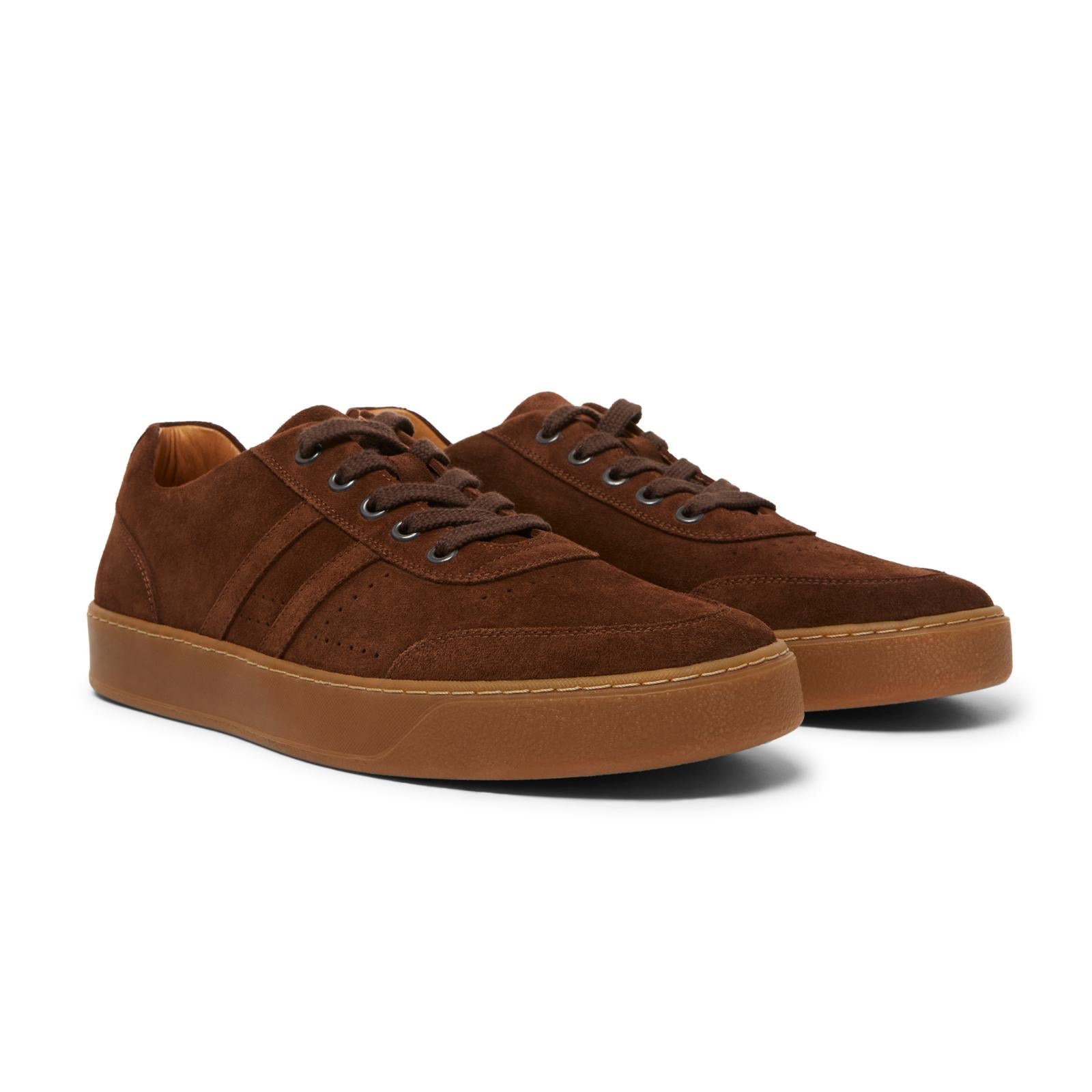 Harrys Of London Warren Suede Snuff Trainer-MALFORD OF LONDON SAVILE ROW MENSWEAR OUTLET