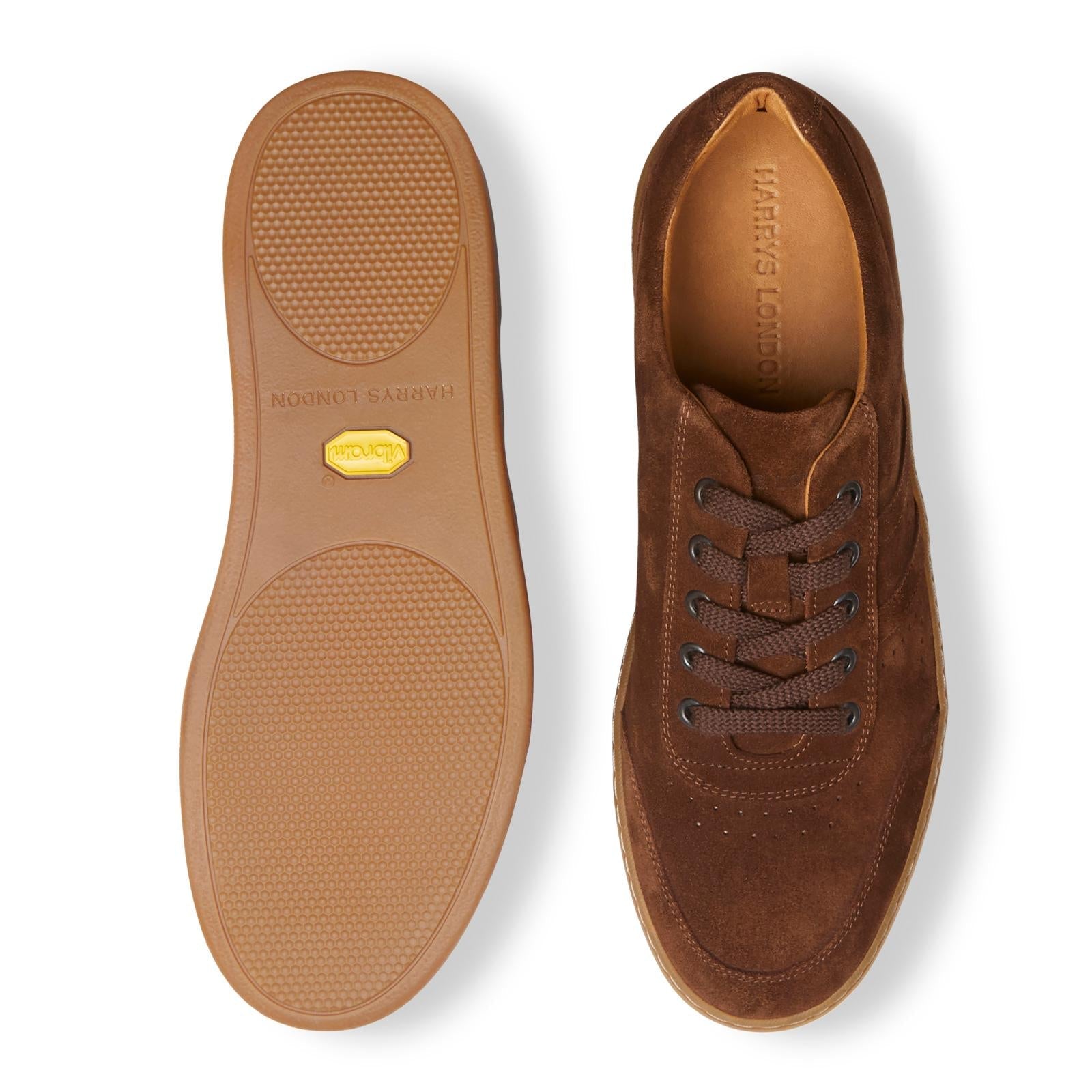 Harrys Of London Warren Suede Snuff Trainer-MALFORD OF LONDON SAVILE ROW MENSWEAR OUTLET