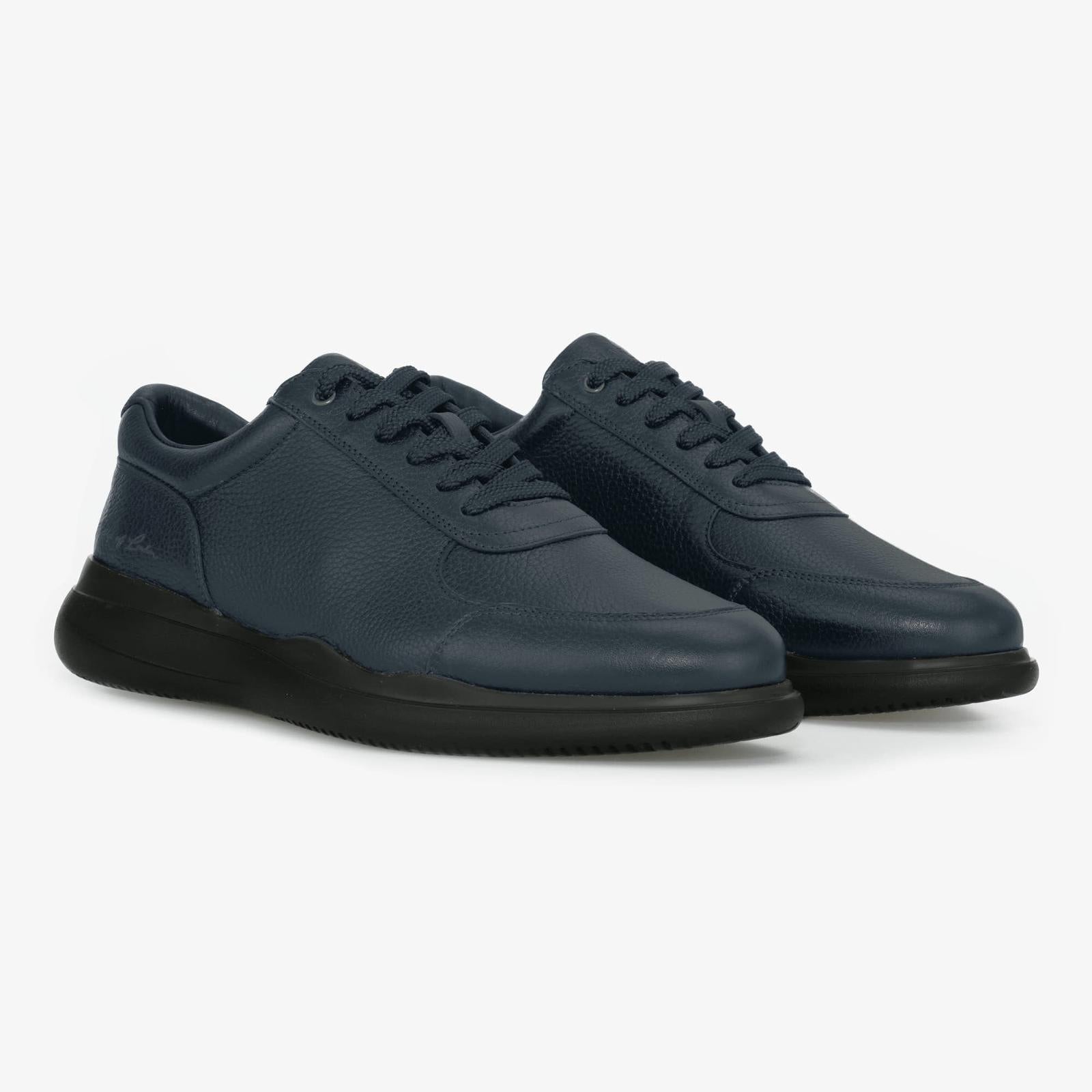 Harrys Of London Wave Sneaker Soft Milled Calf Shoe Navy