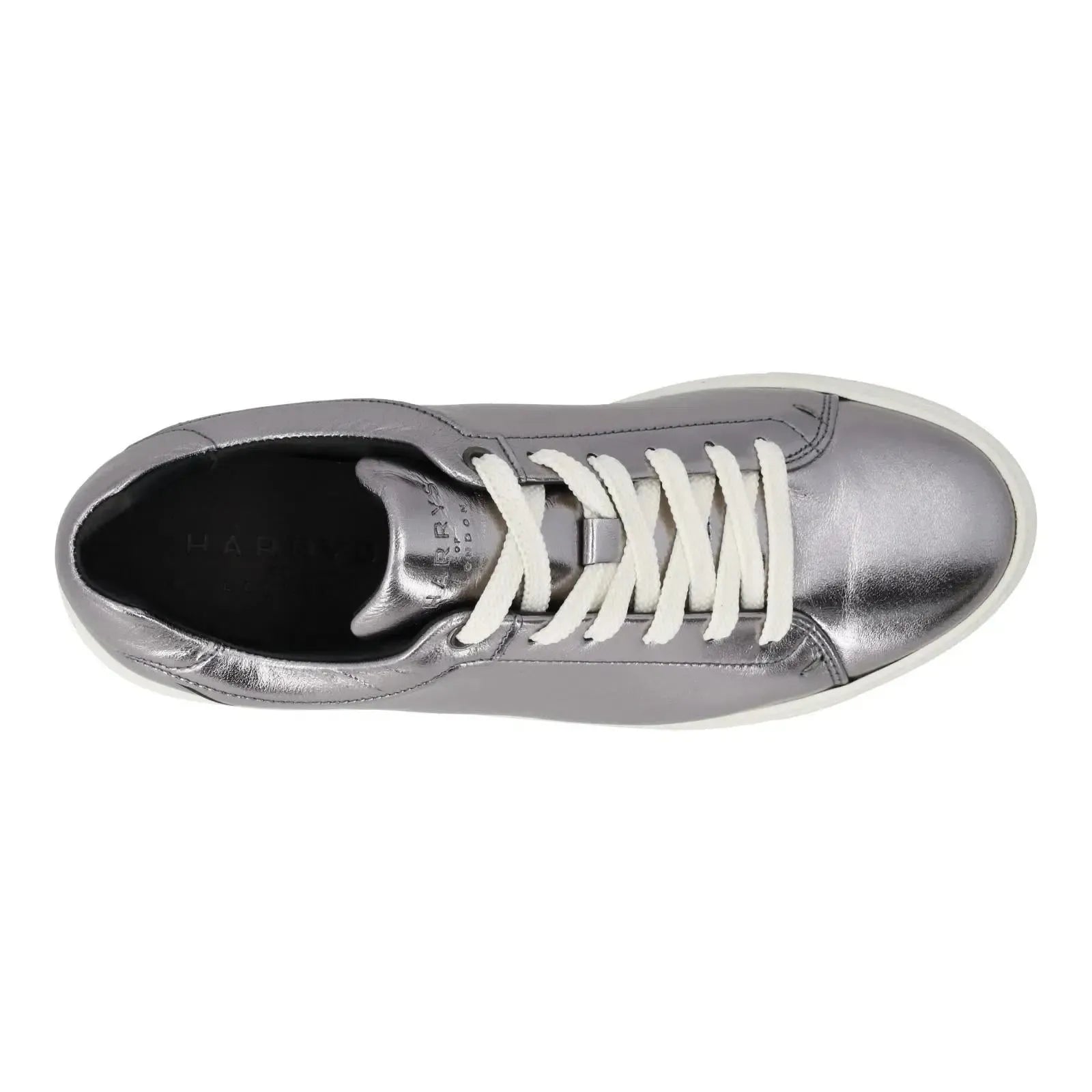 Harry's of London Grace Trainer Low Top Silver Alabaster-MALFORD OF LONDON SAVILE ROW MENSWEAR OUTLET