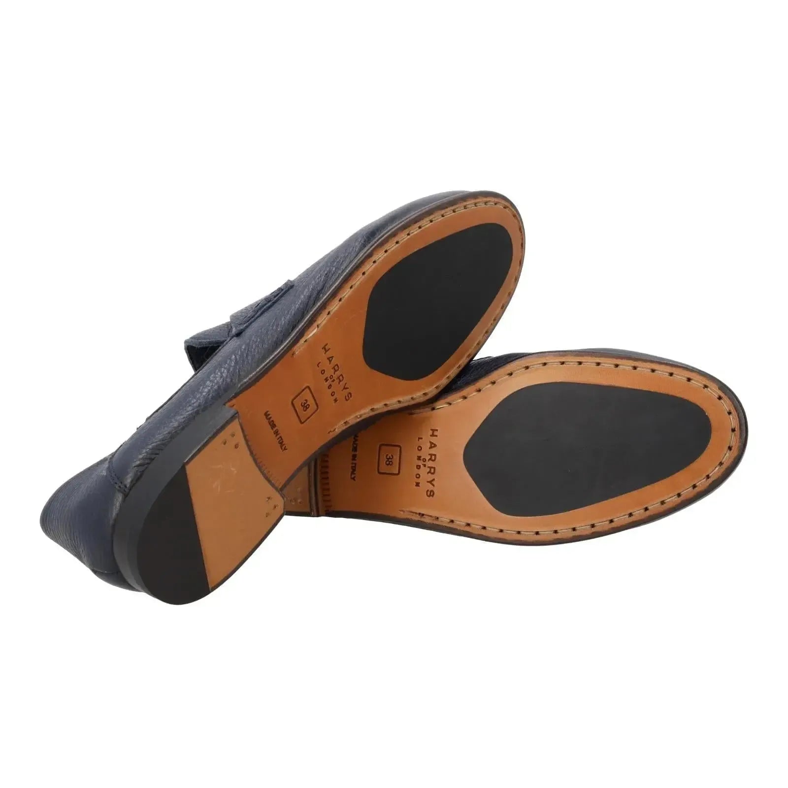 Harry's of London Lady Edward Moccasin Shoe Navy Black-MALFORD OF LONDON SAVILE ROW MENSWEAR OUTLET