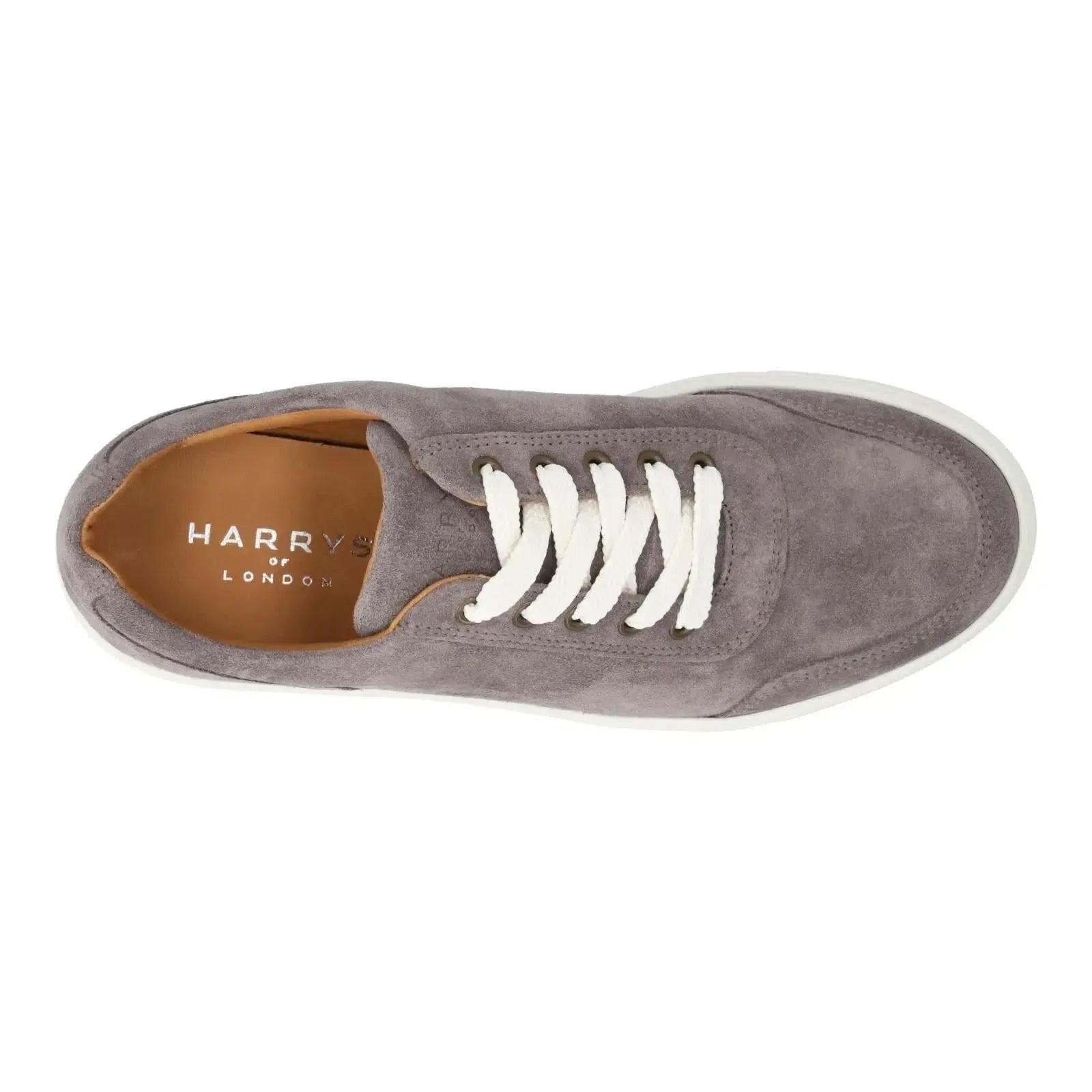 Harry's of London Nimbella Trainer Low Top Grey Alabaster-MALFORD OF LONDON SAVILE ROW MENSWEAR OUTLET