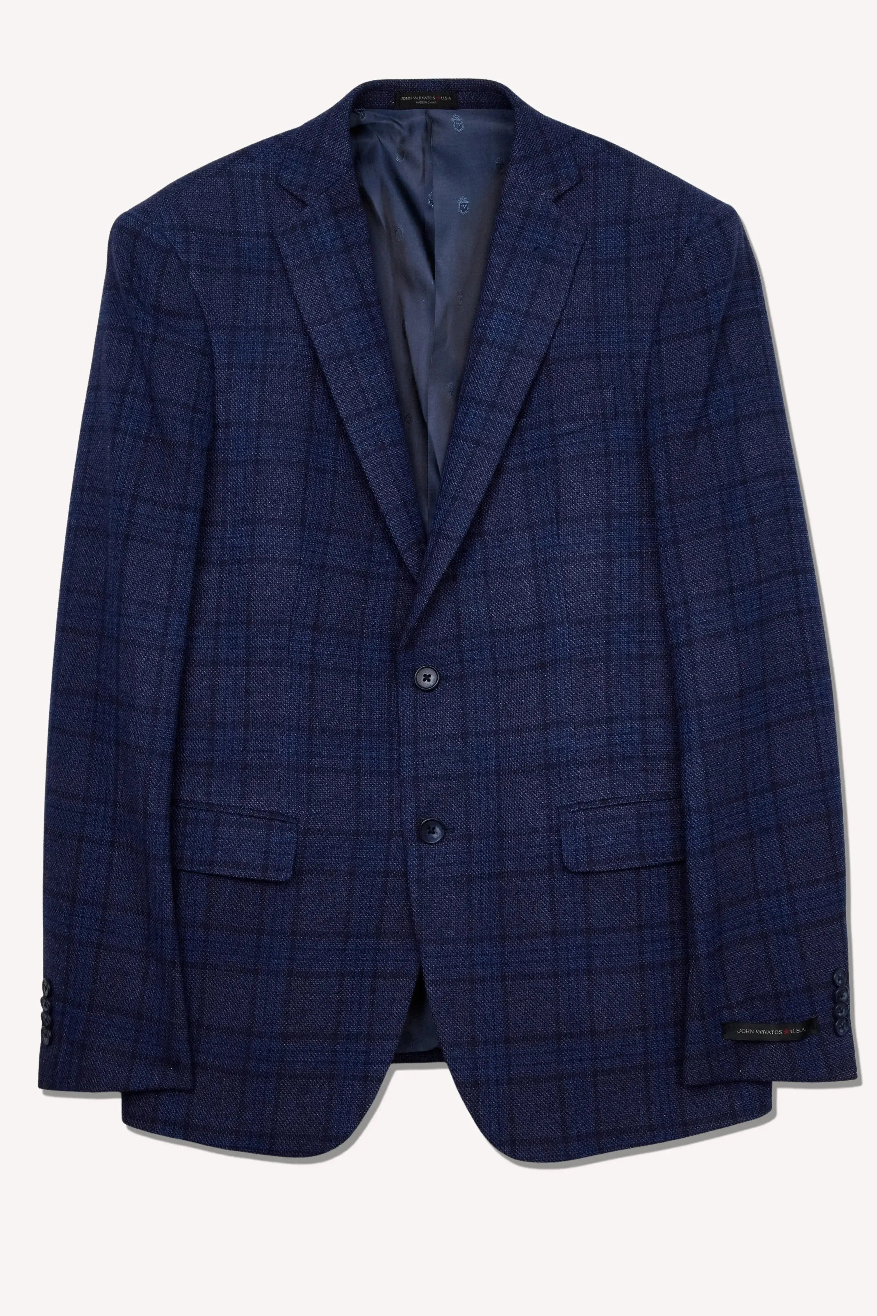 John Varvatos Single Breasted Check Sports Jacket Blue-MALFORD OF LONDON SAVILE ROW MENSWEAR OUTLET