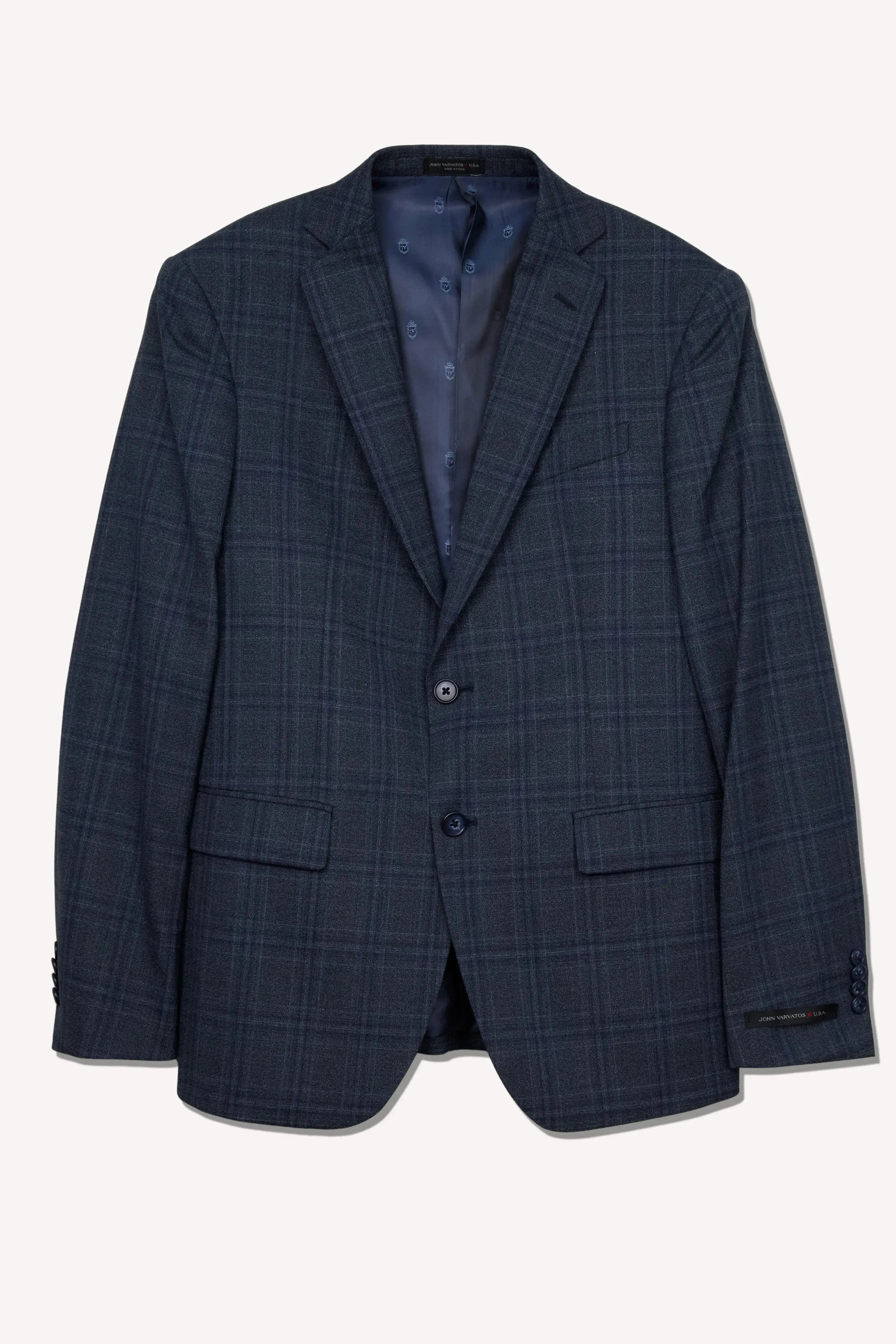 John Varvatos Single Breasted Notch Lapel Check Jacket Blue-MALFORD OF LONDON SAVILE ROW MENSWEAR OUTLET