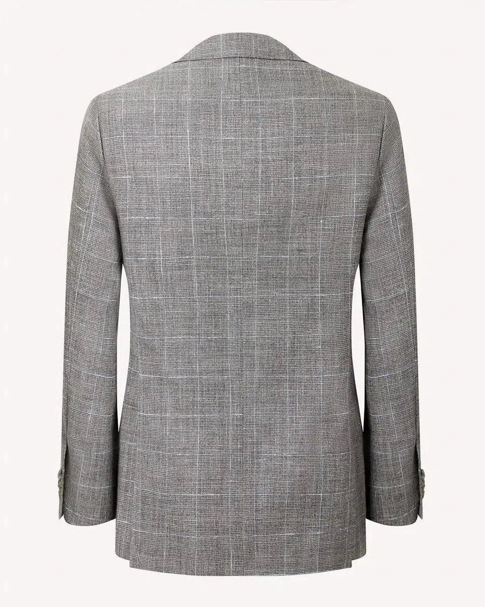 Joseph Abboud Linen Silk Jacket Grey Check