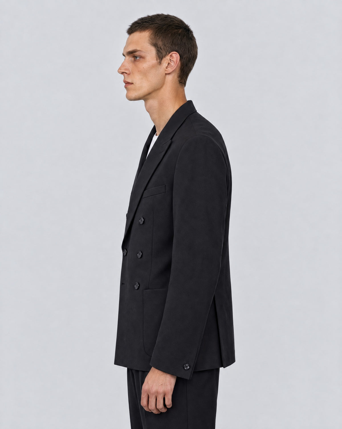 Kilgour Double Breasted Classic Cotton Jacket Black