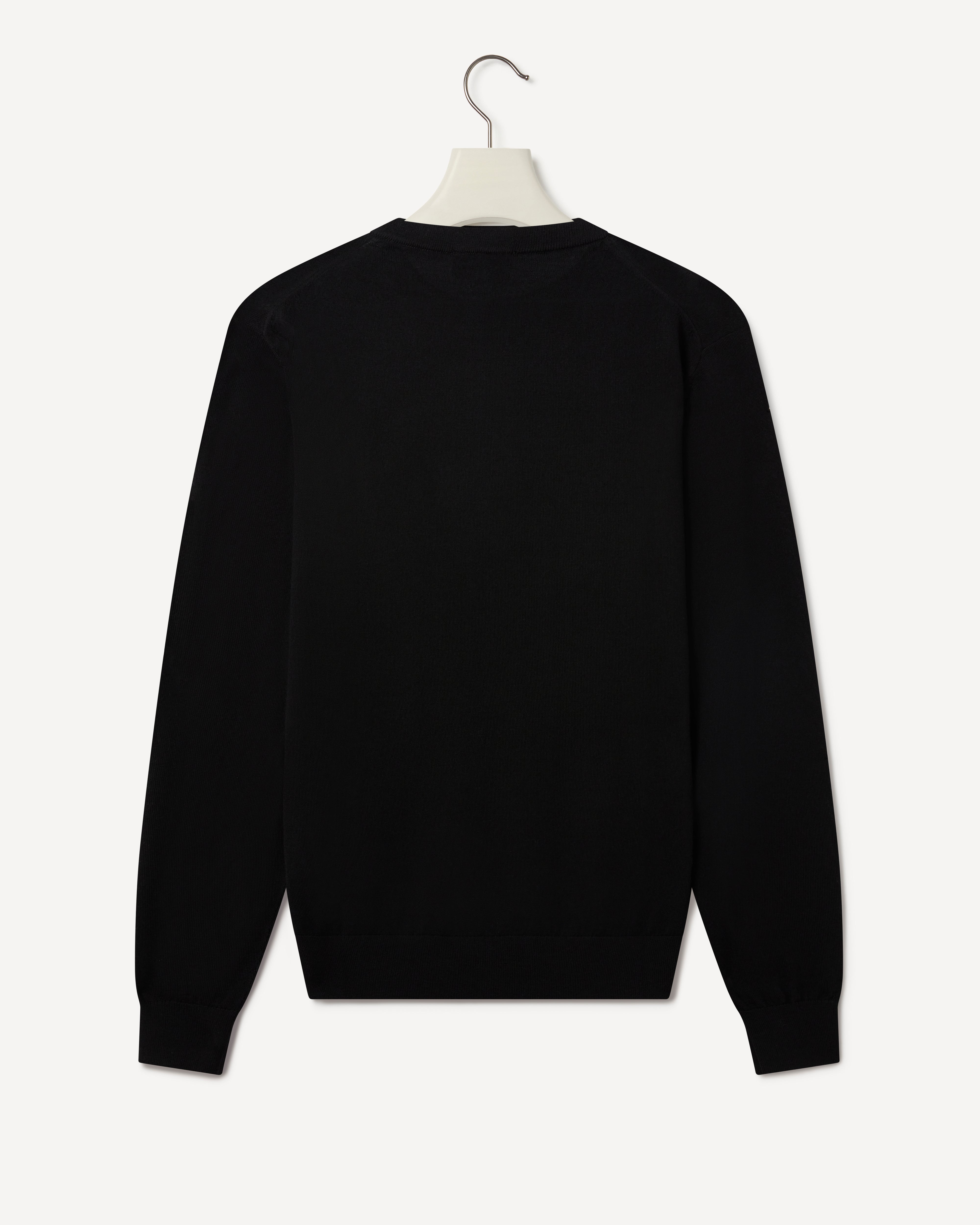KG Crew-Neck Easy Care Merino BLACK-MALFORD OF LONDON SAVILE ROW MENSWEAR OUTLET