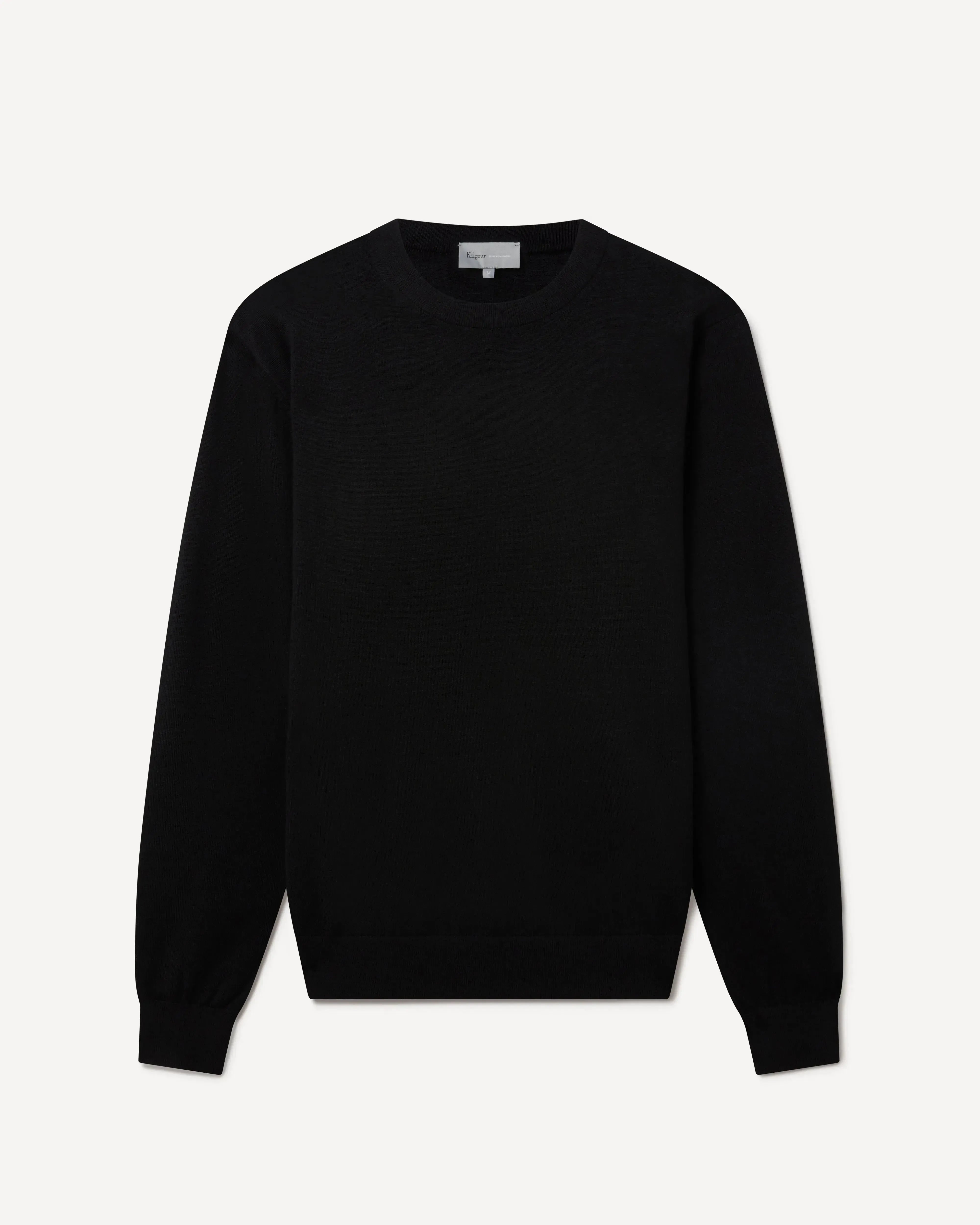 KG Crew-Neck Easy Care Merino BLACK-MALFORD OF LONDON SAVILE ROW MENSWEAR OUTLET