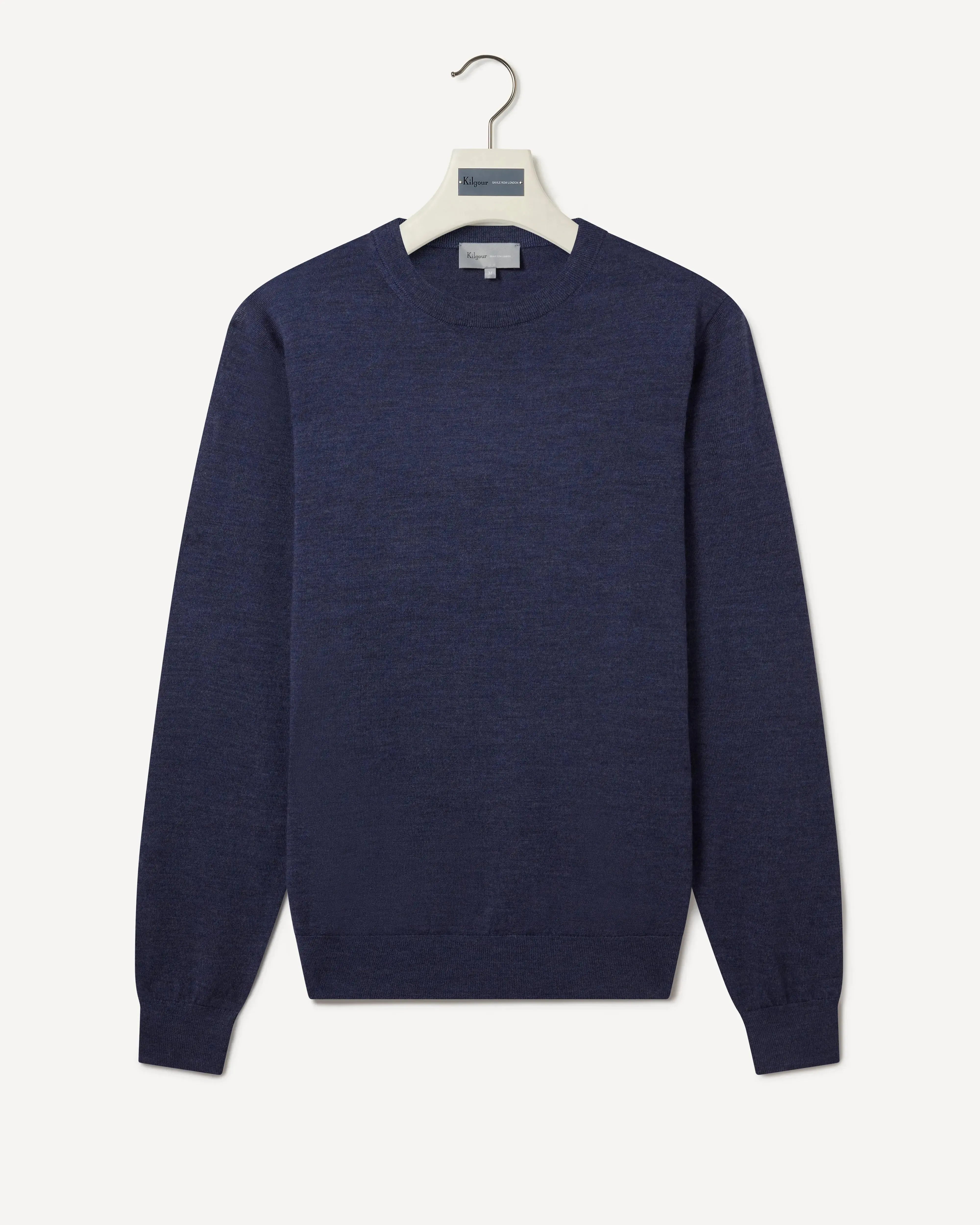KG Crew-Neck Easy Care Merino INDIGO-MALFORD OF LONDON SAVILE ROW MENSWEAR OUTLET