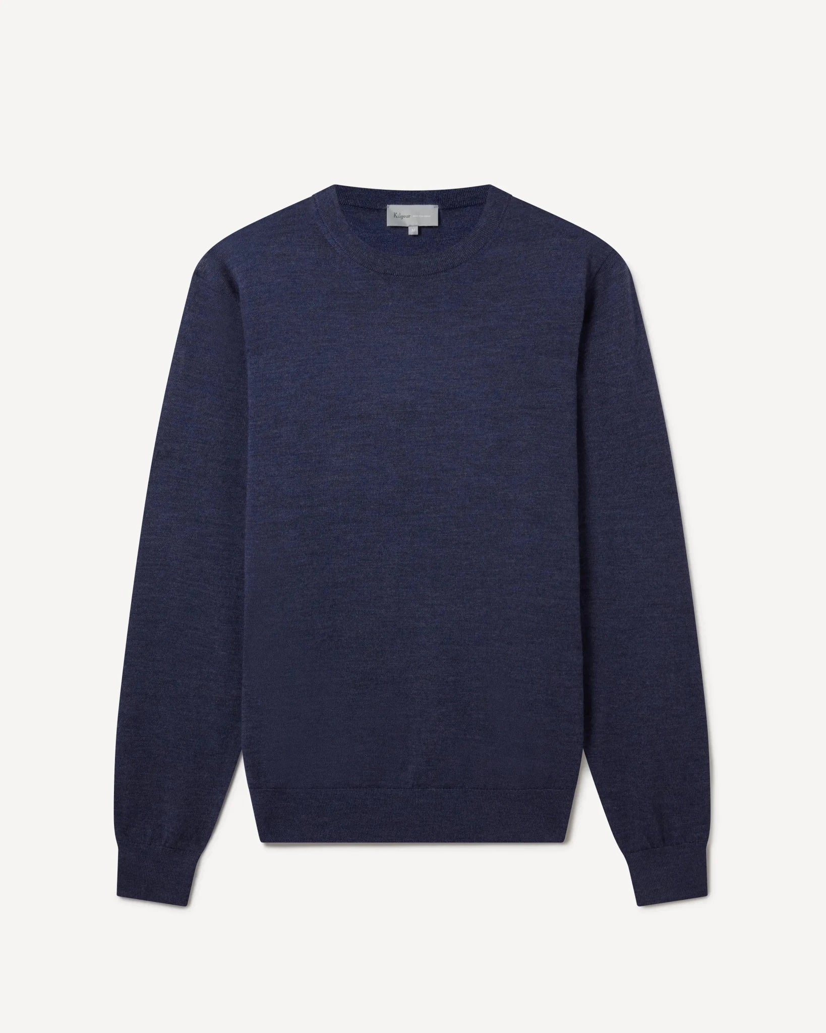 KG Crew - Neck Easy Care Merino INDIGO - Savile Row Formalwear Outlet - Malford of London