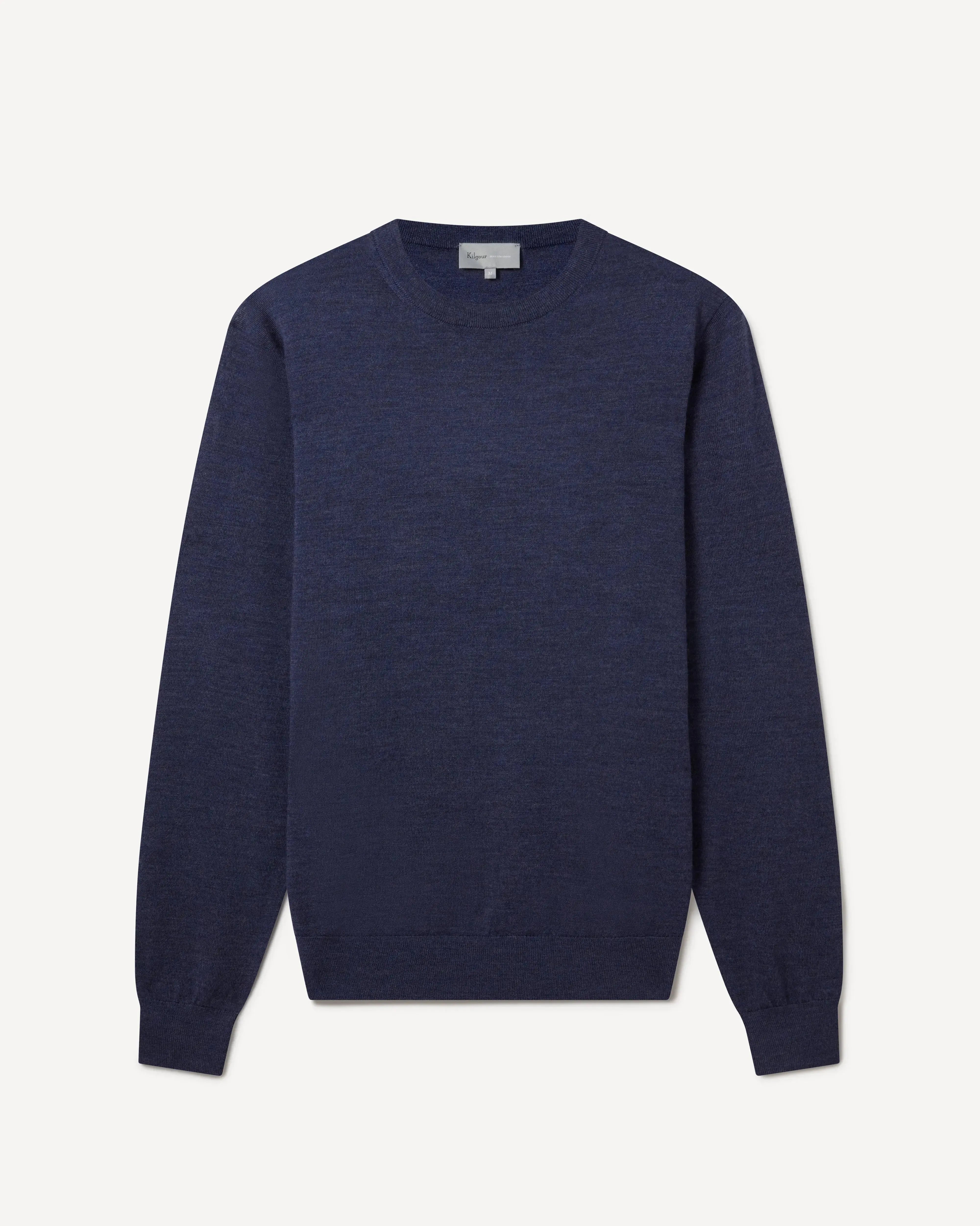 KG Crew-Neck Easy Care Merino INDIGO-MALFORD OF LONDON SAVILE ROW MENSWEAR OUTLET