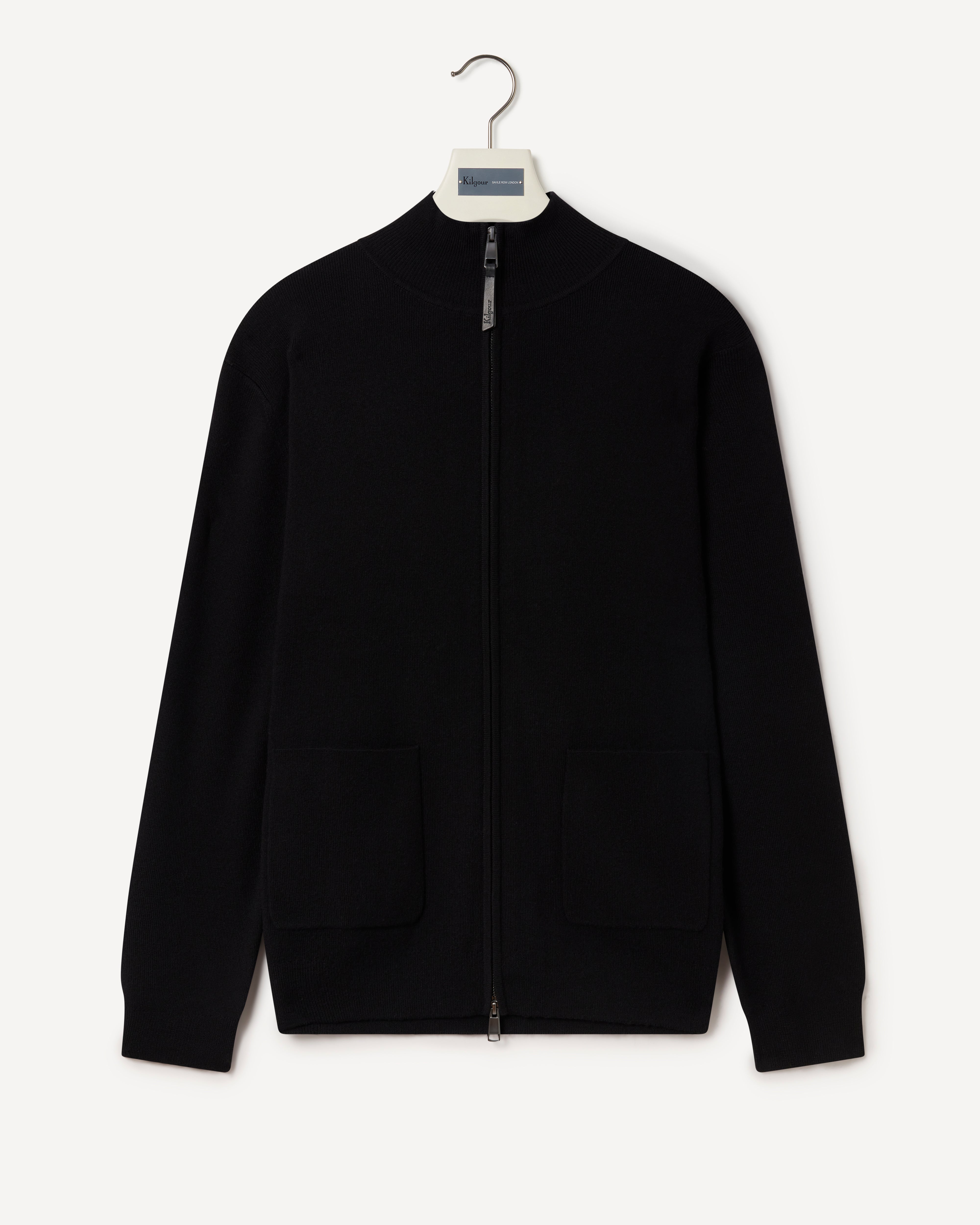 KG Full Zip Pullover Merino Wool Pull Over-MALFORD OF LONDON SAVILE ROW MENSWEAR OUTLET
