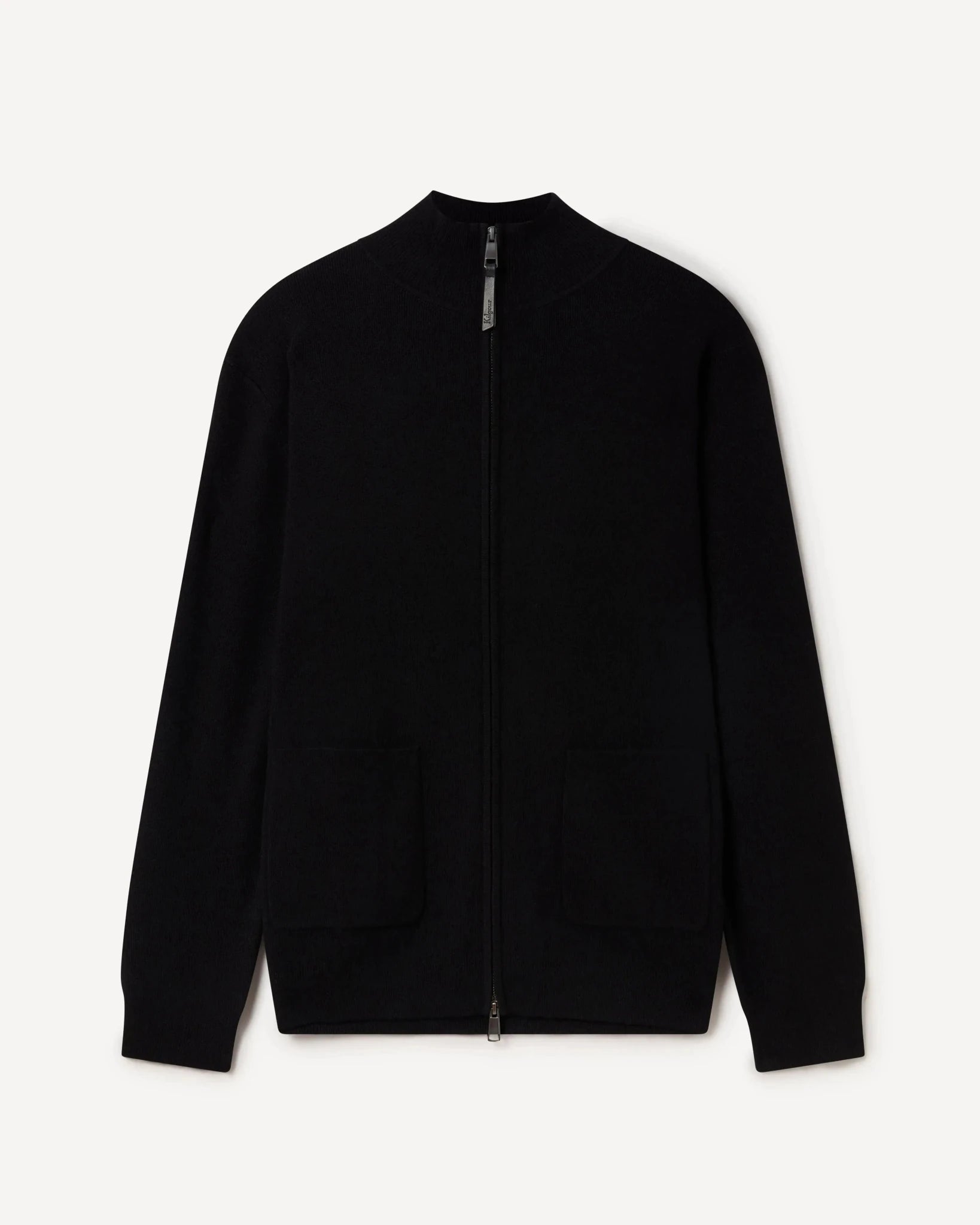 Kilgour Full Zip Merino Wool Pull Over Black – Savile Row Menswear Outlet | Malford of London