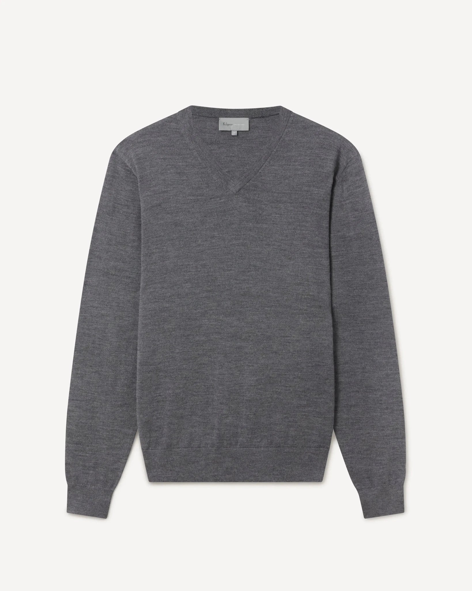 KG V - Neck Easy Care Merino Wool GREY – Tailored Menswear | Malford of London