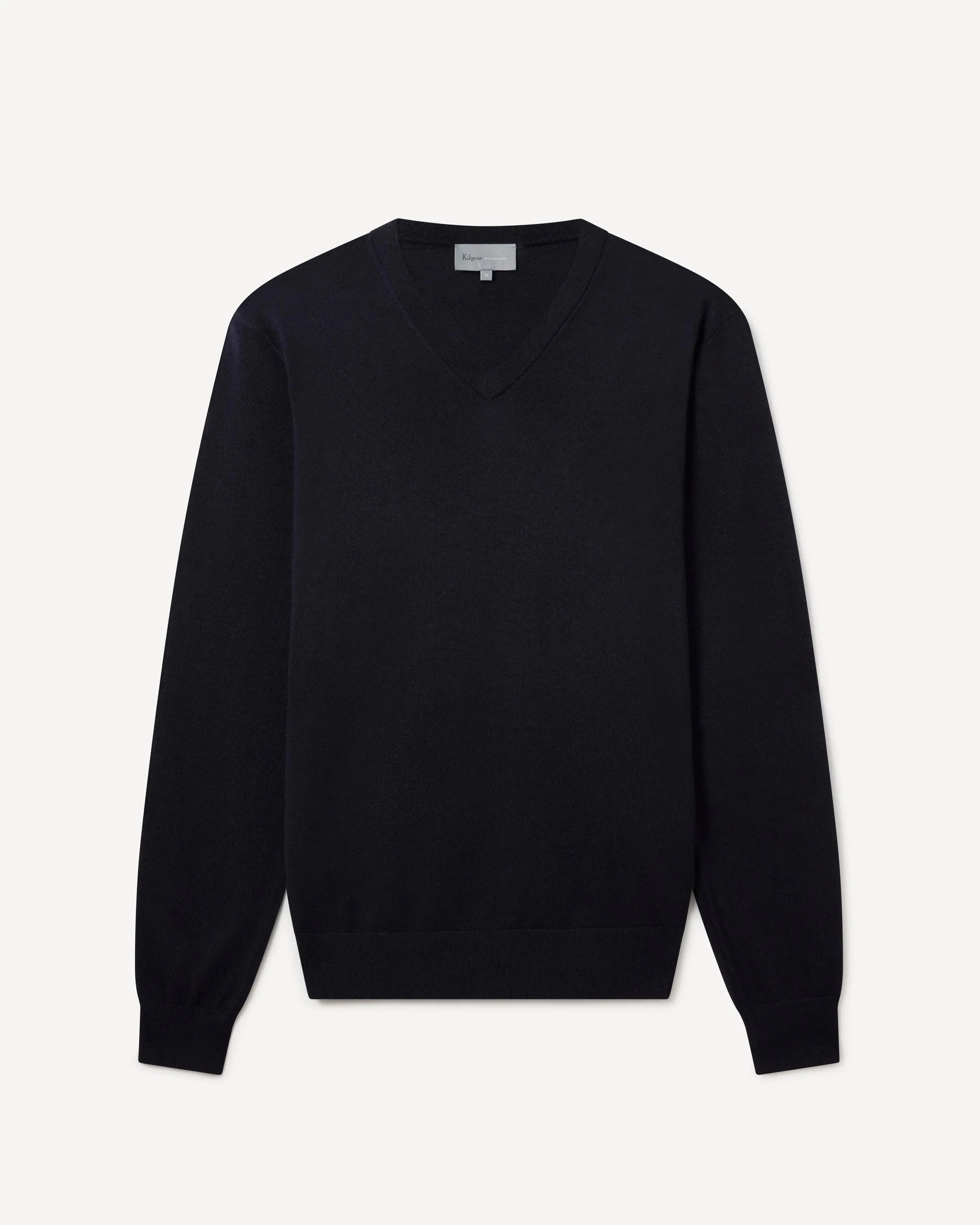 KG V-Neck Easy Care Merino Wool NAVY-MALFORD OF LONDON SAVILE ROW MENSWEAR OUTLET