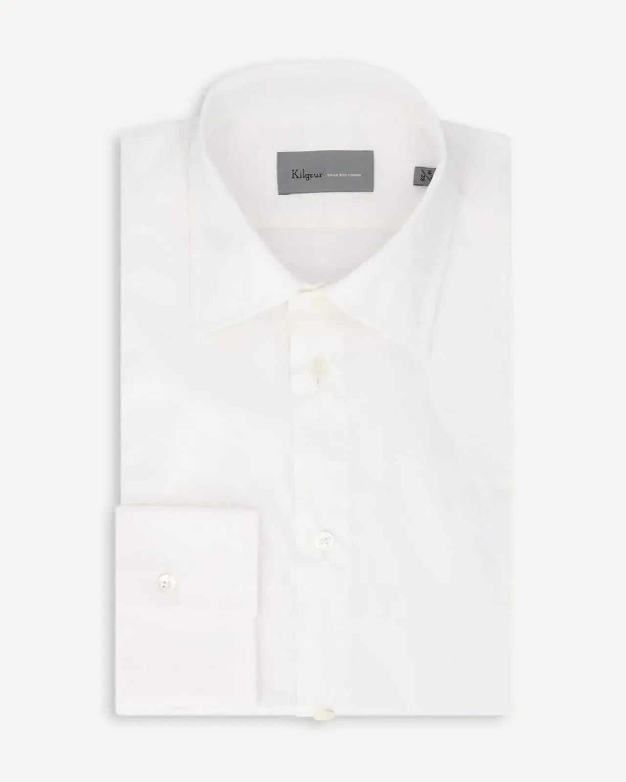 KILGOUR Classic Luxury Cotton Regular Collar Shirt - White-MALFORD OF LONDON SAVILE ROW MENSWEAR OUTLET
