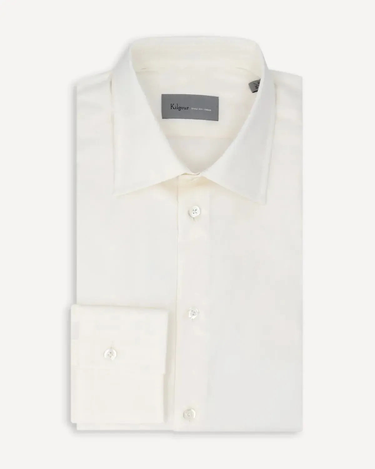 KILGOUR Luxury Twill Cotton Shirt White-MALFORD OF LONDON SAVILE ROW MENSWEAR OUTLET