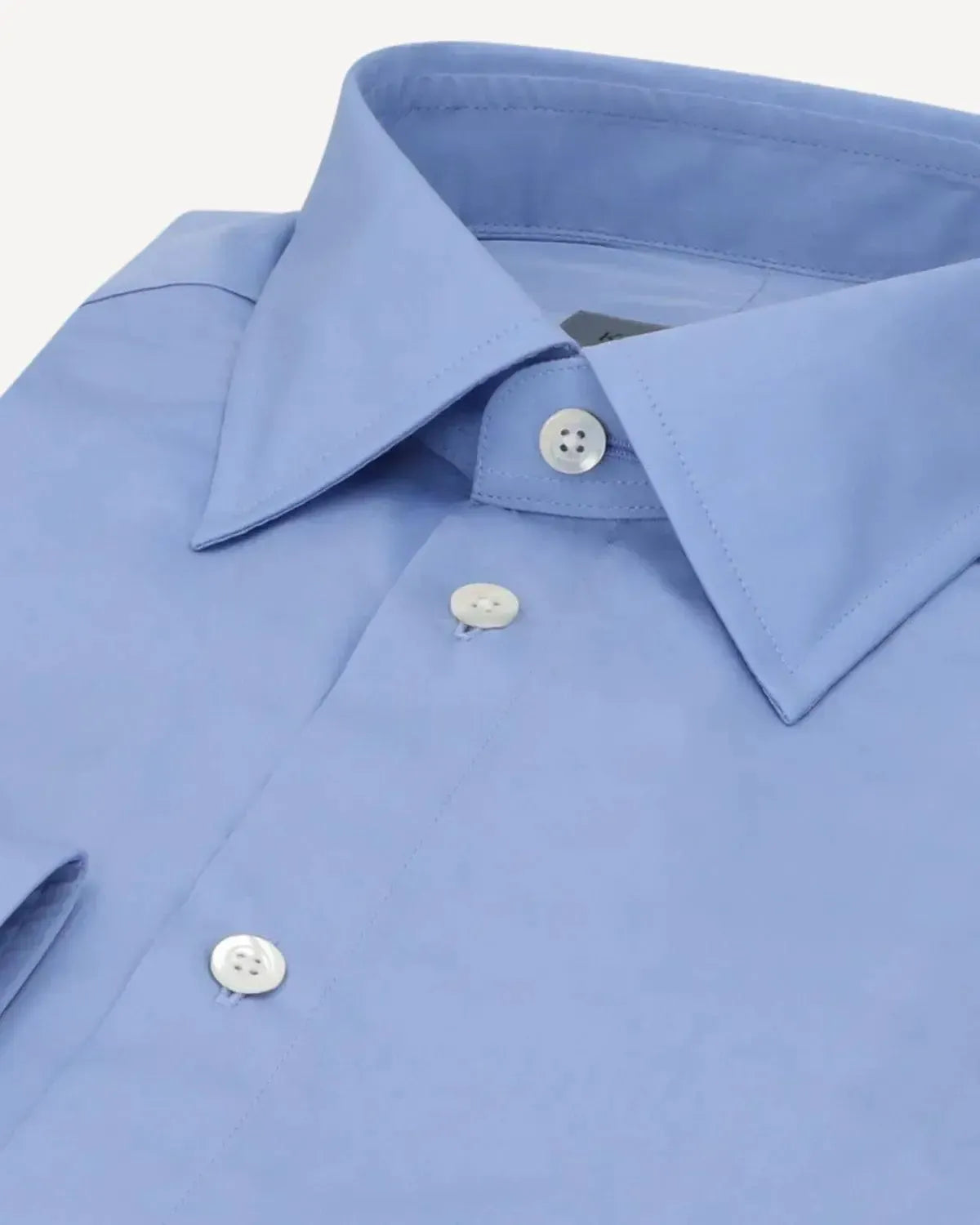 KILGOUR Plain Cotton Poplin Shirt Sky Blue-MALFORD OF LONDON SAVILE ROW MENSWEAR OUTLET