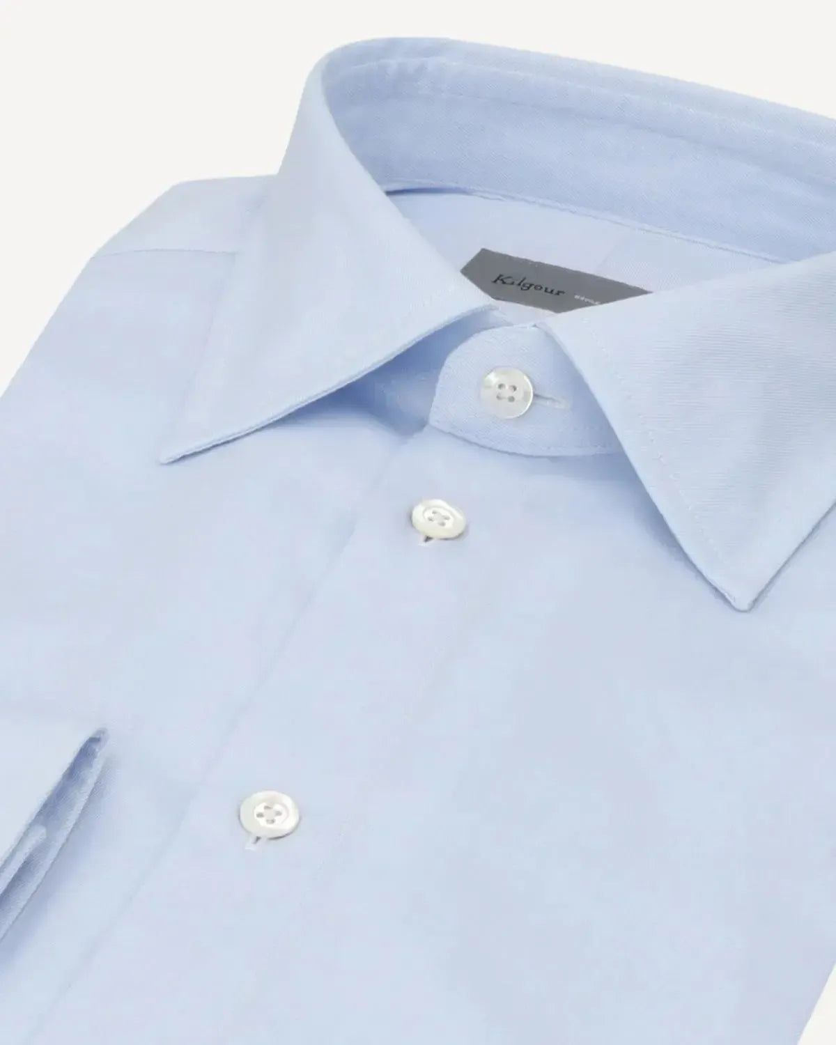 KILGOUR Regular Collar Classic Twill Shirt Sky-MALFORD OF LONDON SAVILE ROW MENSWEAR OUTLET