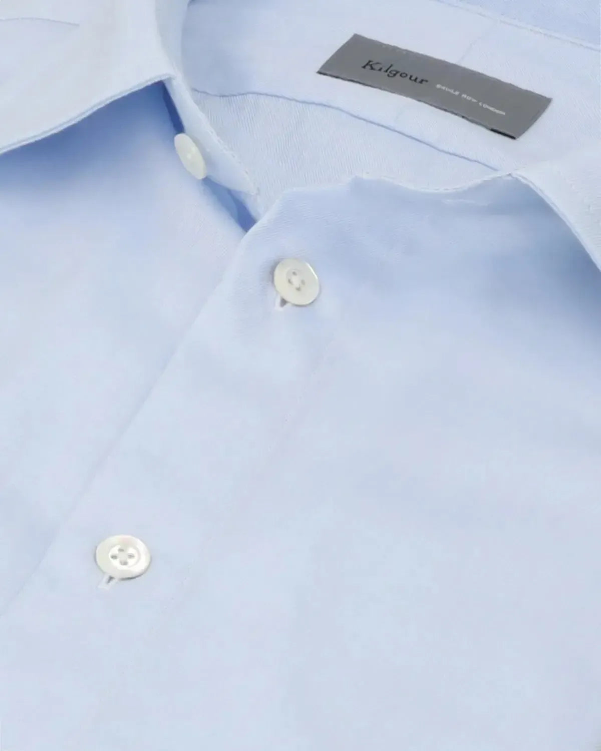 KILGOUR Regular Collar Classic Twill Shirt Sky-MALFORD OF LONDON SAVILE ROW MENSWEAR OUTLET
