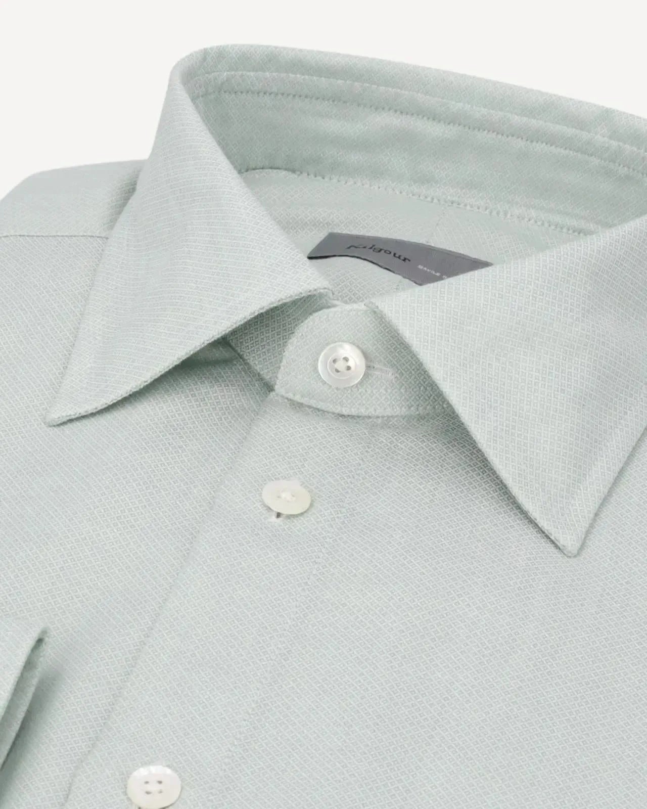 Kilgour Regular Collar Cotton Silk Shirt Mint Green-MALFORD OF LONDON SAVILE ROW MENSWEAR OUTLET