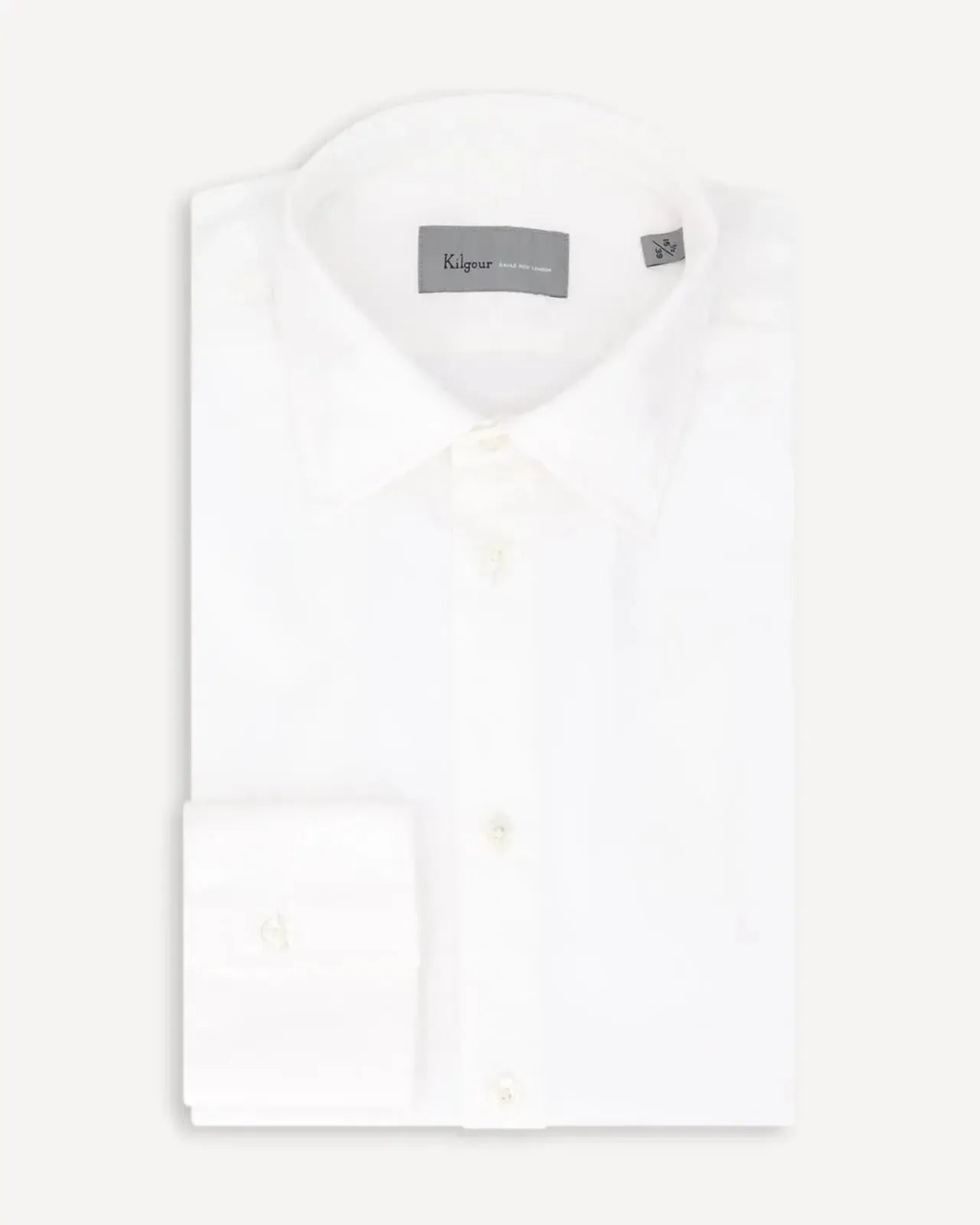 KILGOUR Regular Collar Formal Dobby Weave Shirt - White-MALFORD OF LONDON SAVILE ROW MENSWEAR OUTLET