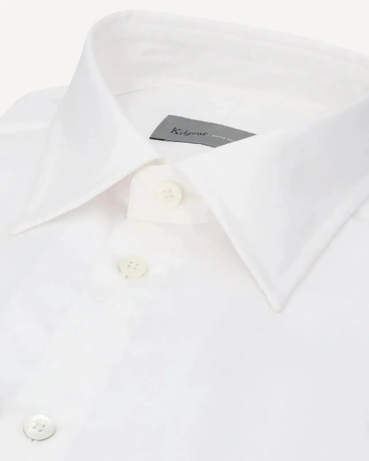 KILGOUR Regular Collar Journey Dobby Weave Shirt - White-MALFORD OF LONDON SAVILE ROW MENSWEAR OUTLET