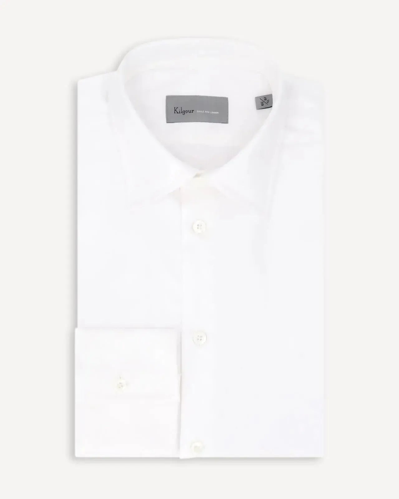 KILGOUR Regular Collar Journey Dobby Weave Shirt - White-MALFORD OF LONDON SAVILE ROW MENSWEAR OUTLET