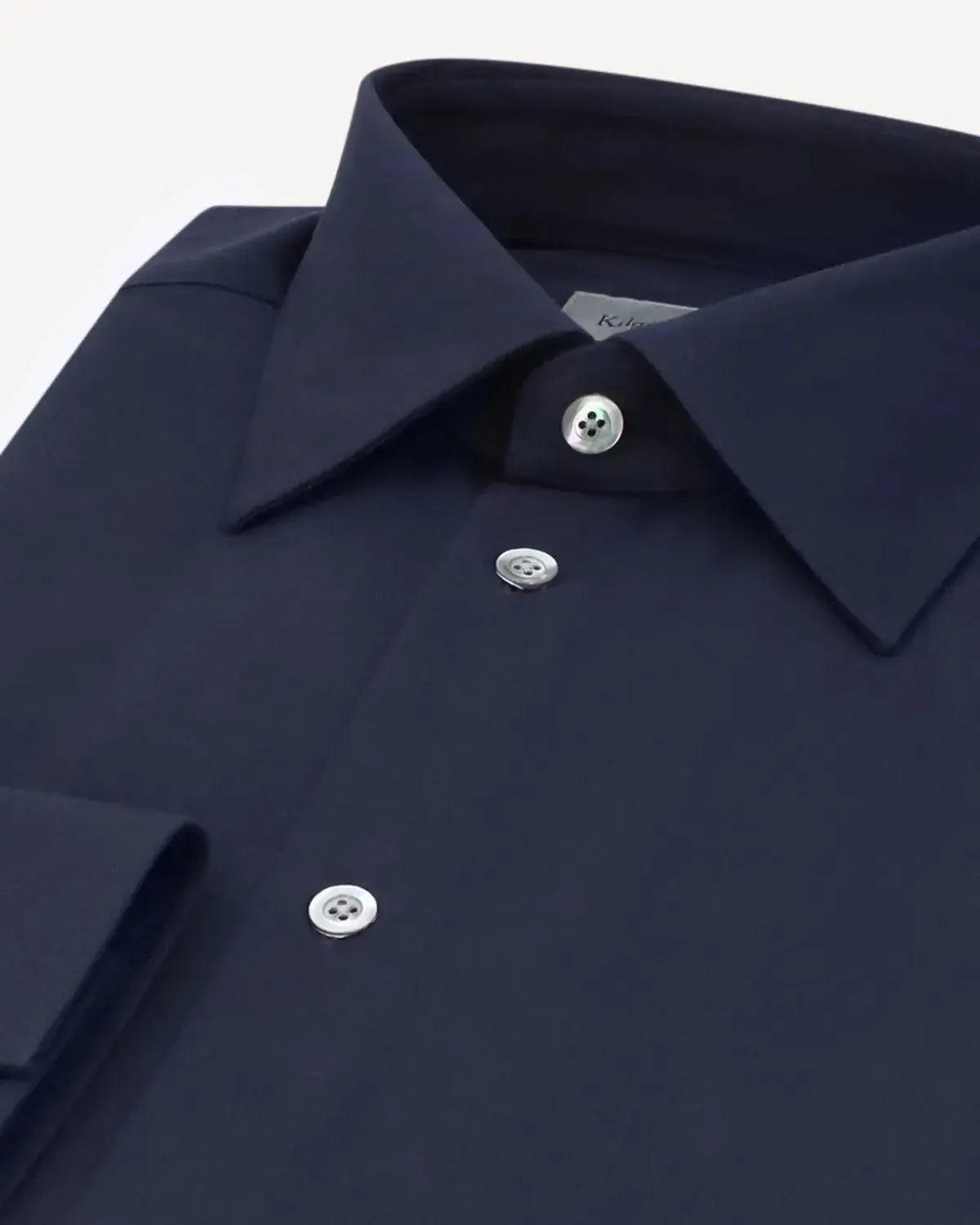 KILGOUR Regular Collar Plain Navy Twill with Single Cuff-MALFORD OF LONDON SAVILE ROW MENSWEAR OUTLET
