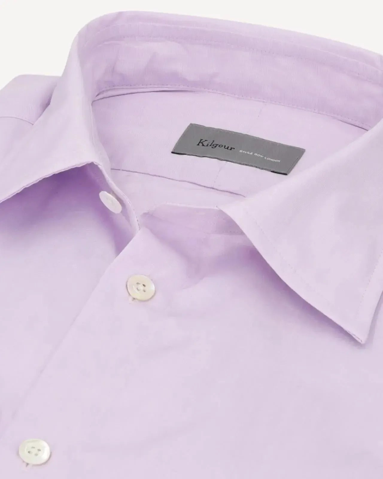 KILGOUR Regular Collar Poplin Cotton Shirt - Lilac-MALFORD OF LONDON SAVILE ROW MENSWEAR OUTLET