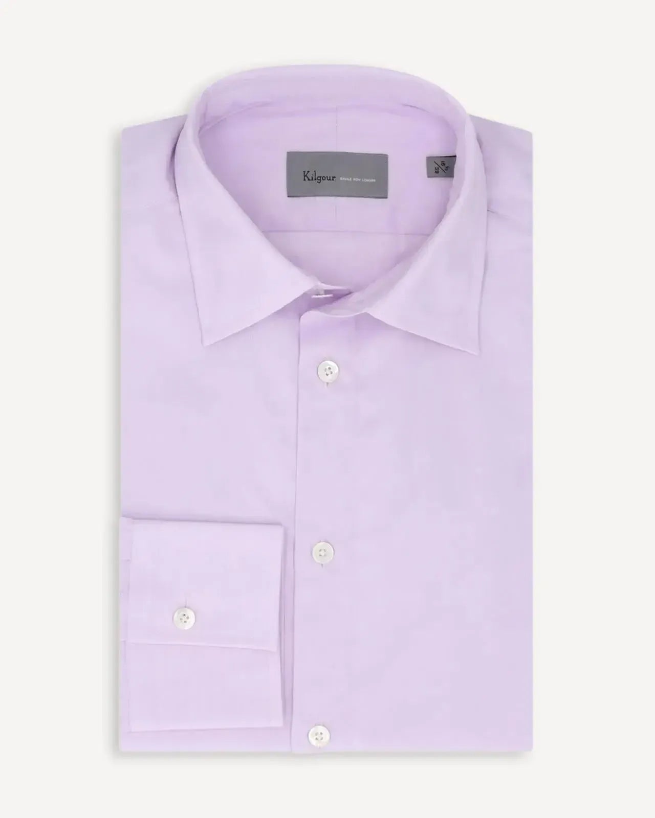 KILGOUR Regular Collar Poplin Cotton Shirt - Lilac-MALFORD OF LONDON SAVILE ROW MENSWEAR OUTLET