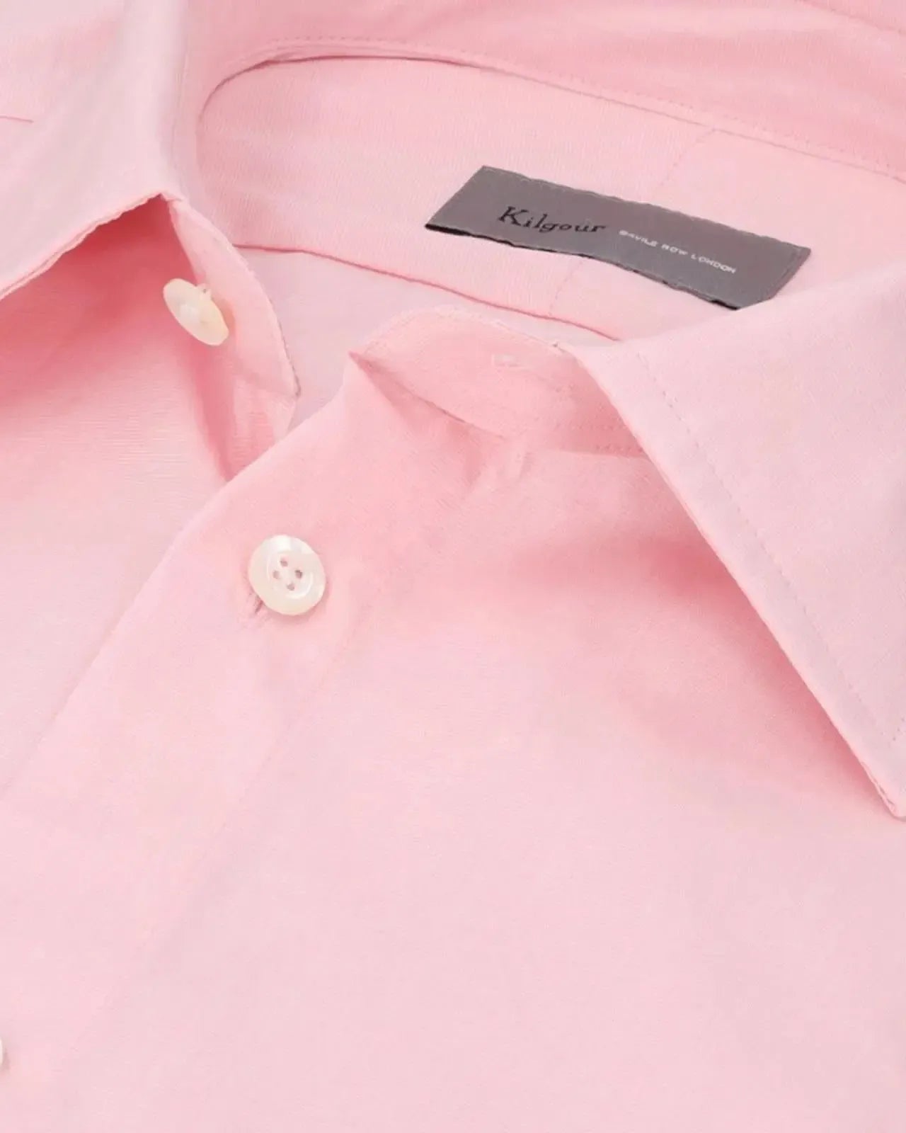KILGOUR Regular Collar Poplin Cotton Shirt - Pink-MALFORD OF LONDON SAVILE ROW MENSWEAR OUTLET