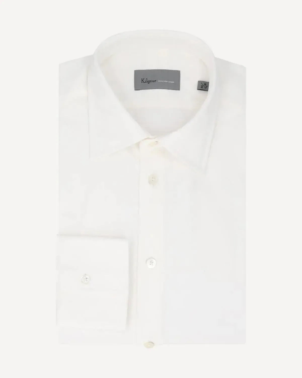 KILGOUR Regular Collar Shirt White Twill-MALFORD OF LONDON SAVILE ROW MENSWEAR OUTLET