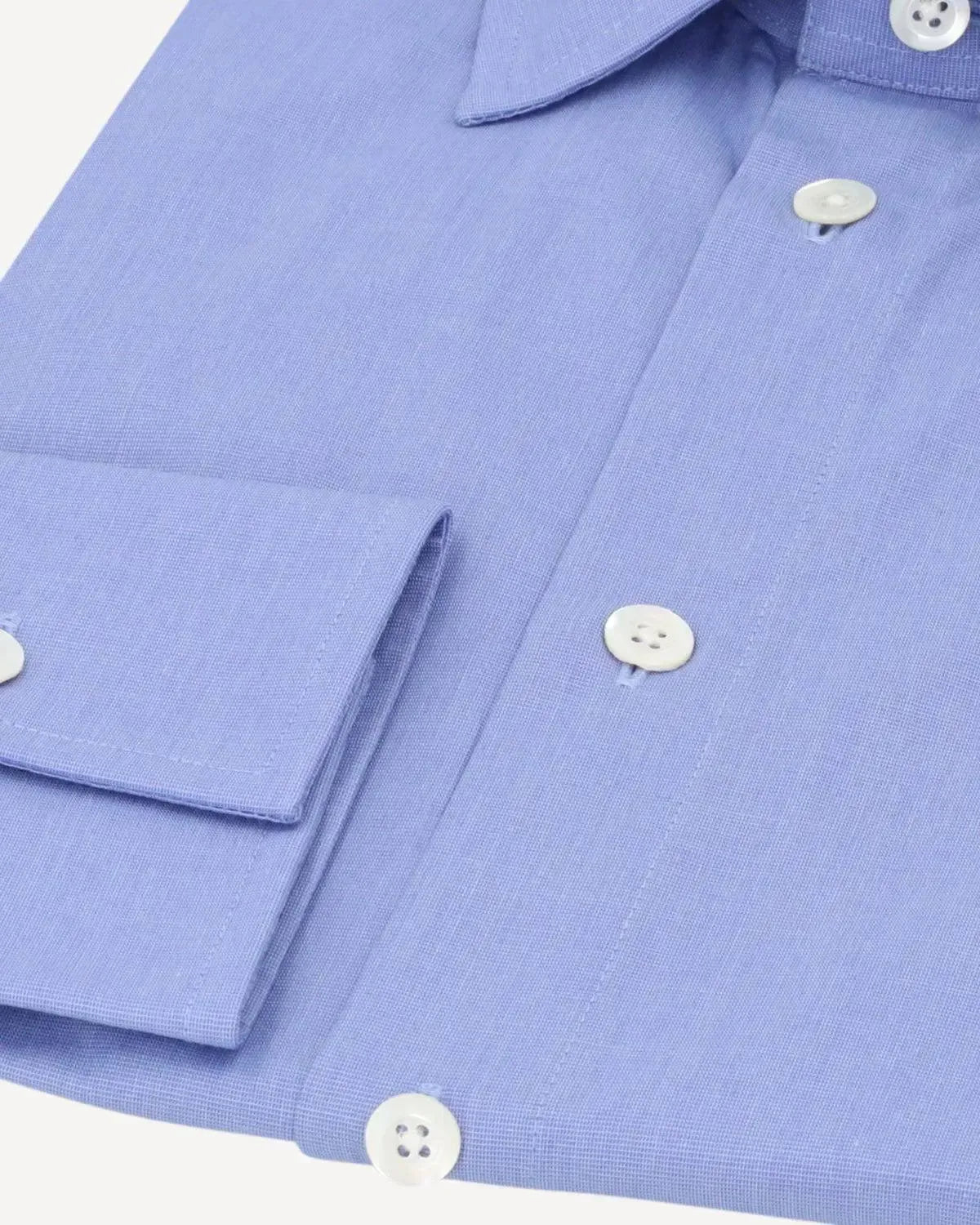 KILGOUR Regular Collar Single Cuff End on End Cotton Shirt-MALFORD OF LONDON SAVILE ROW MENSWEAR OUTLET