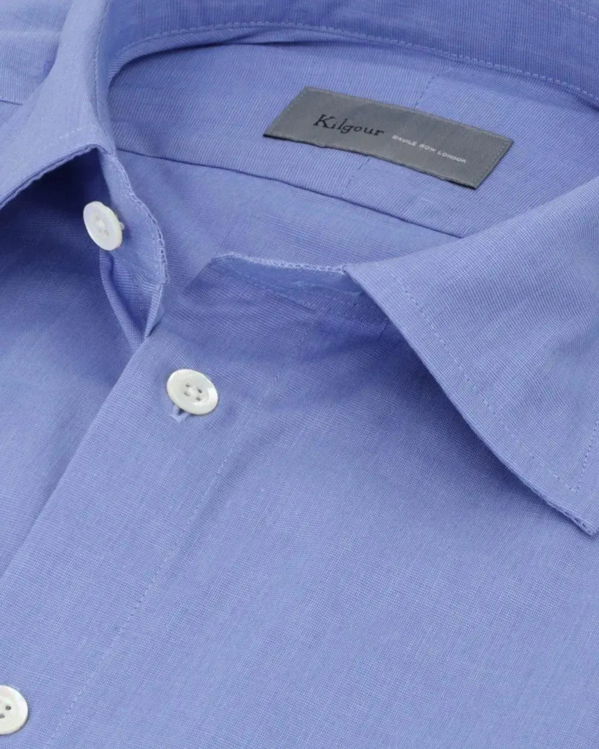 KILGOUR Regular Collar Single Cuff End on End Cotton Shirt-MALFORD OF LONDON SAVILE ROW MENSWEAR OUTLET