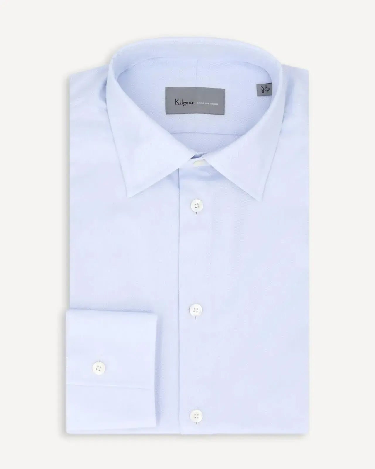 KILGOUR Regular Collar Single Cuff Oxford Shirt - Sky Blue-MALFORD OF LONDON SAVILE ROW MENSWEAR OUTLET