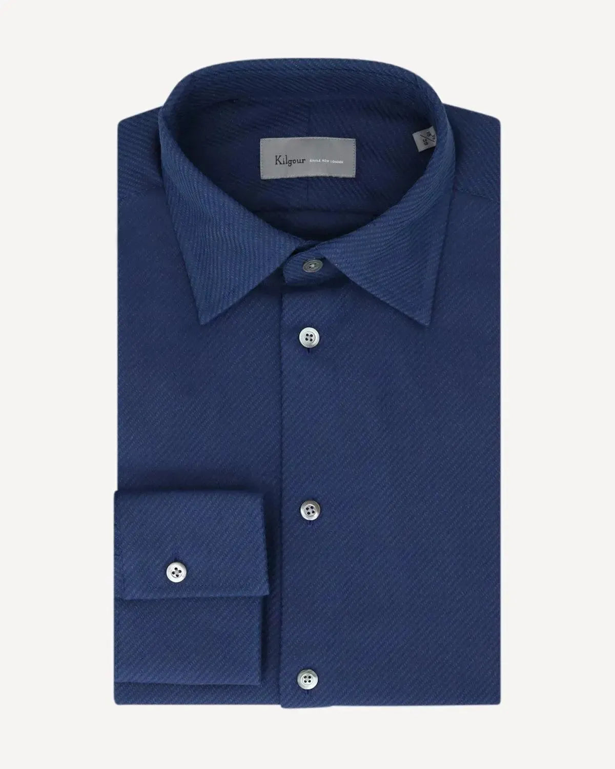 KILGOUR Regular Collar Single Cuff Ribbed Shirt-MALFORD OF LONDON SAVILE ROW MENSWEAR OUTLET